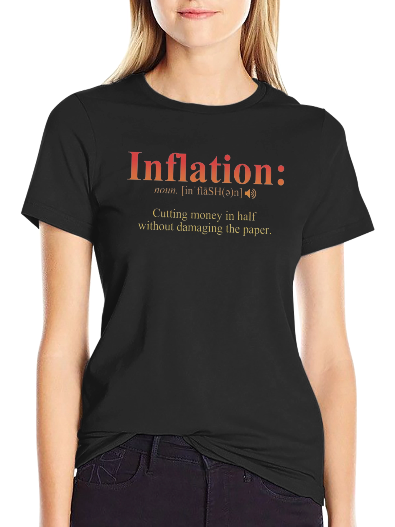 Inflation Definition T-Shirt - Cutting Money Humor Tee