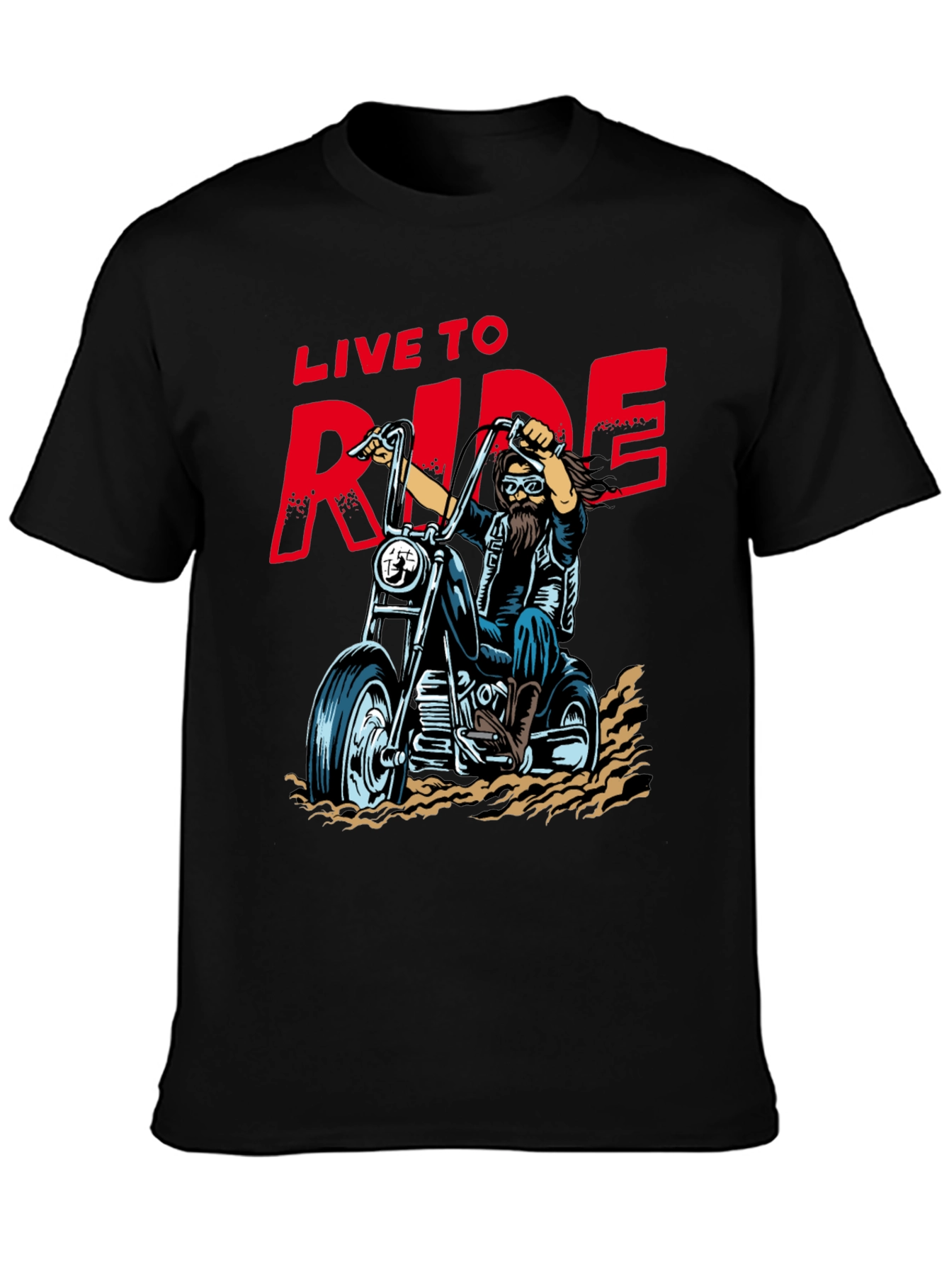 Live to Ride Biker T-Shirt - Black