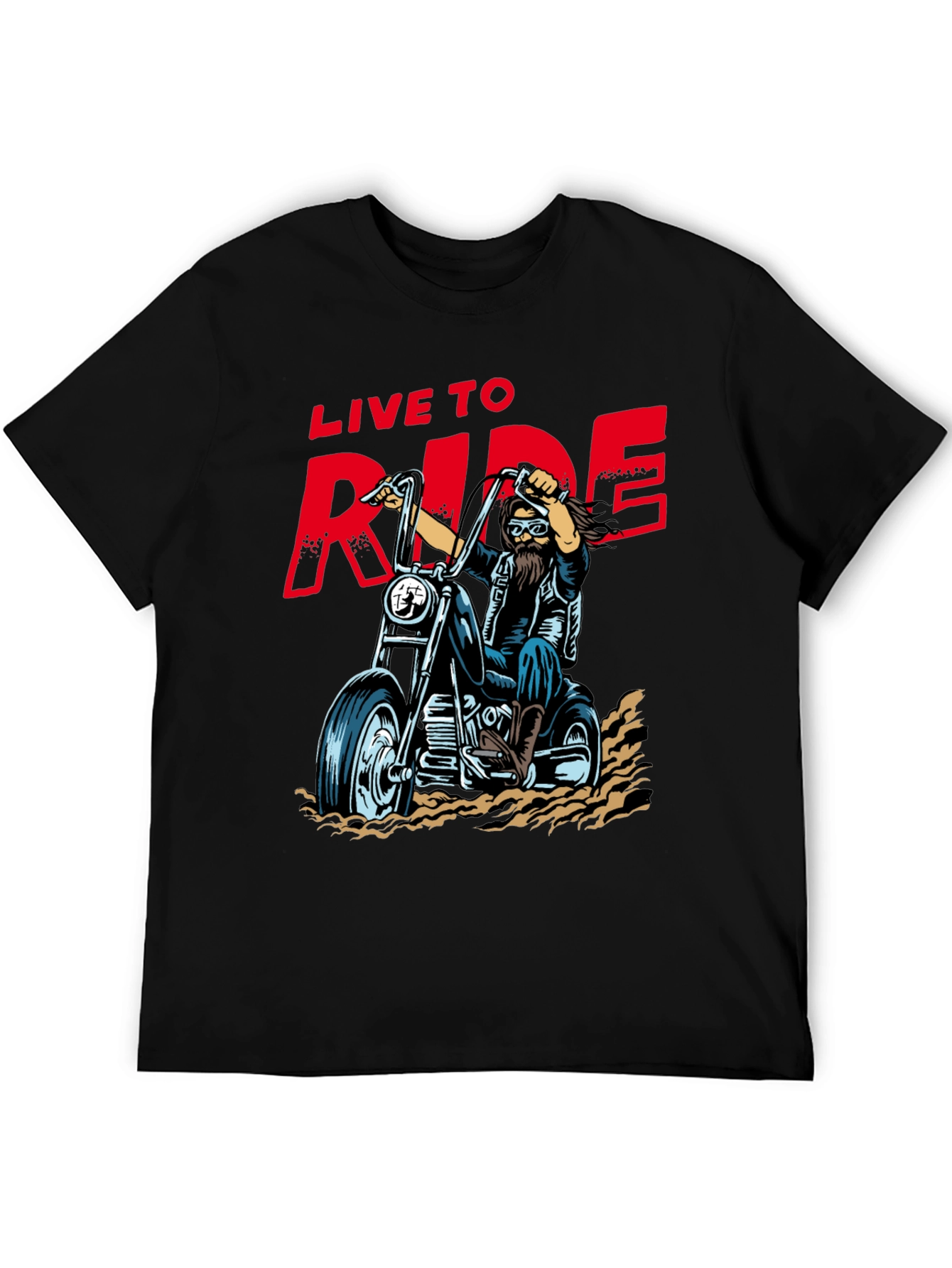 Live to Ride Biker T-Shirt - Black