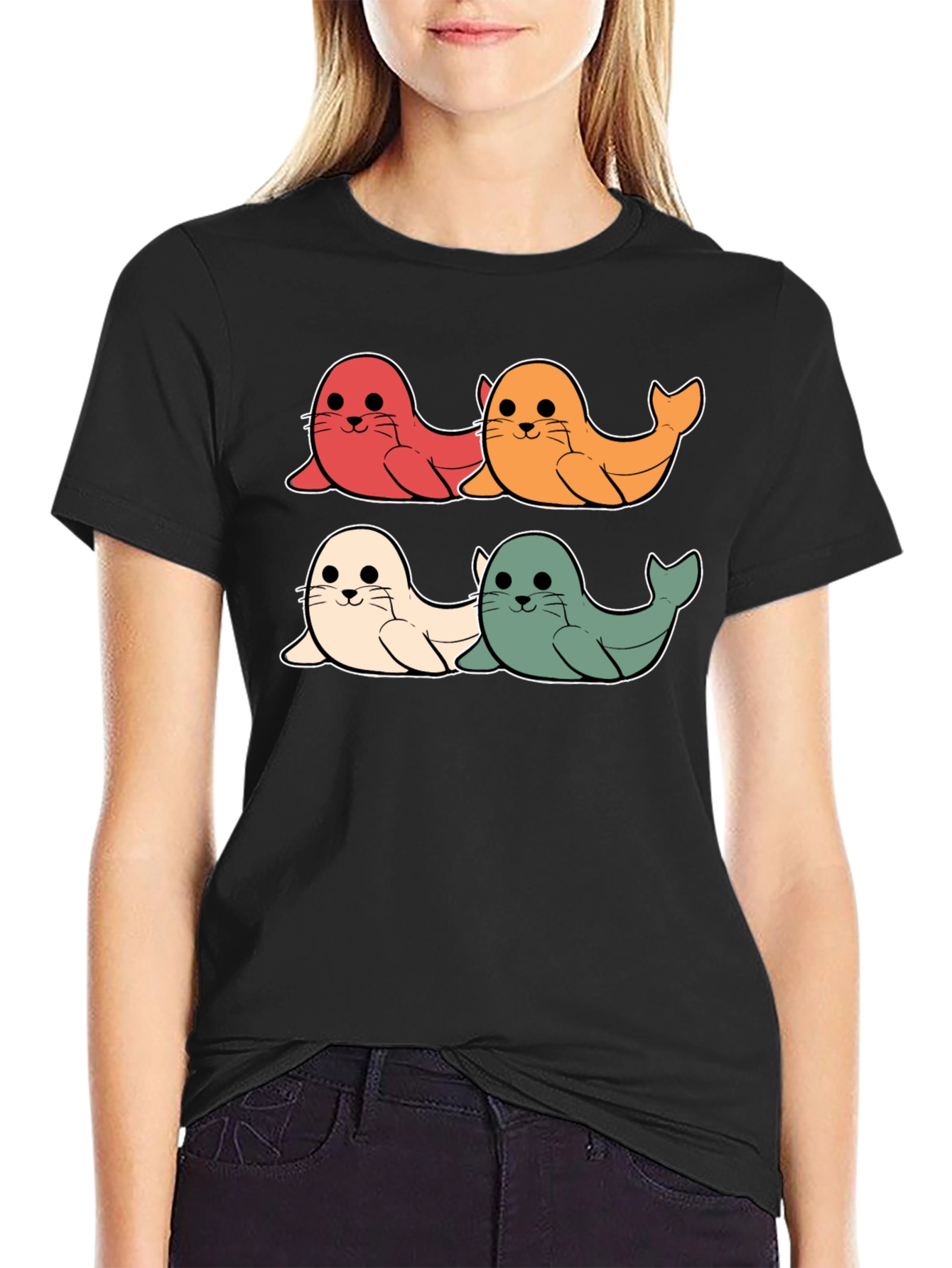 Cute Seal Cartoon T-Shirt