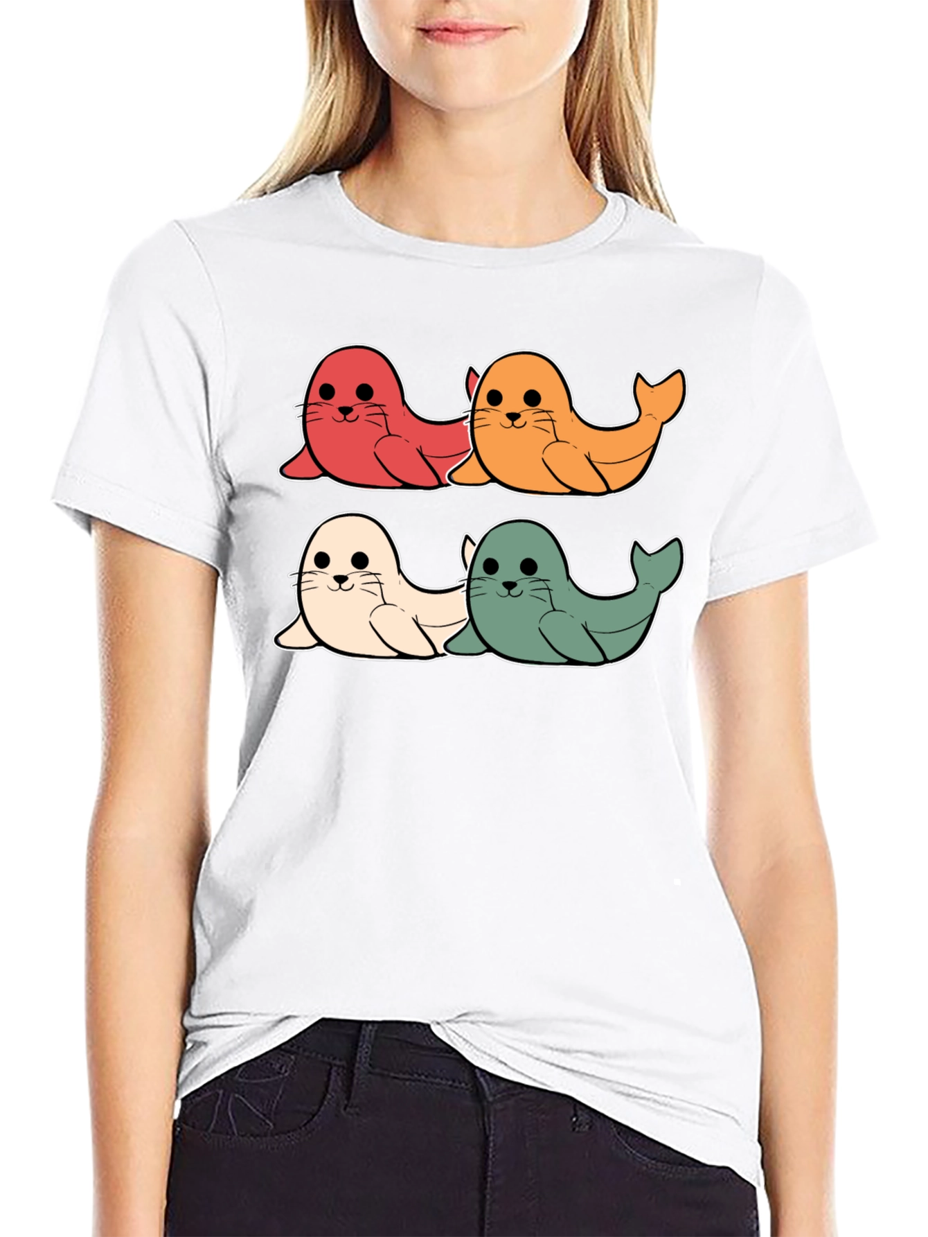 Cute Seal Cartoon T-Shirt