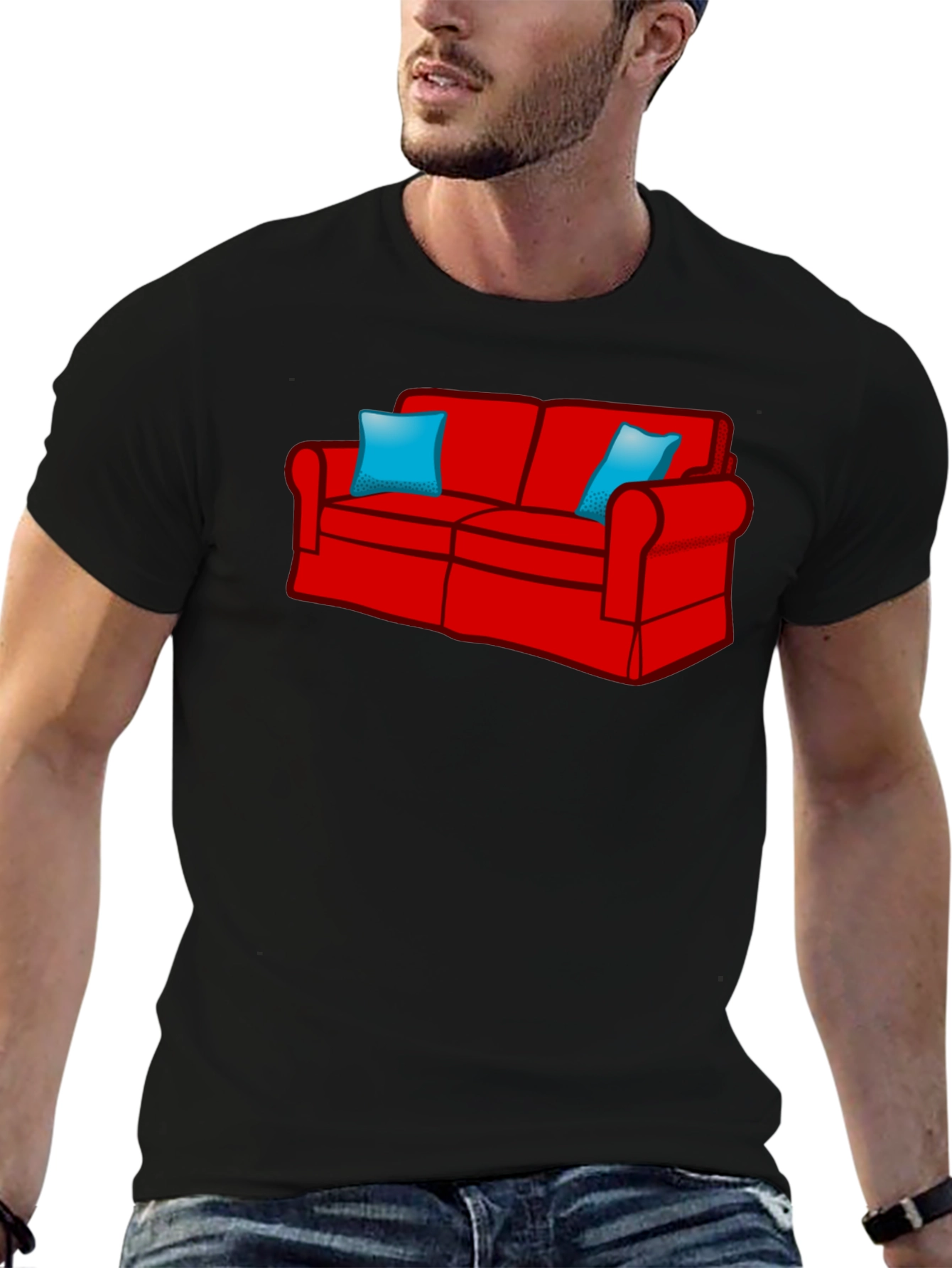 Couch Graphic T-Shirt - Relaxed Fit Black