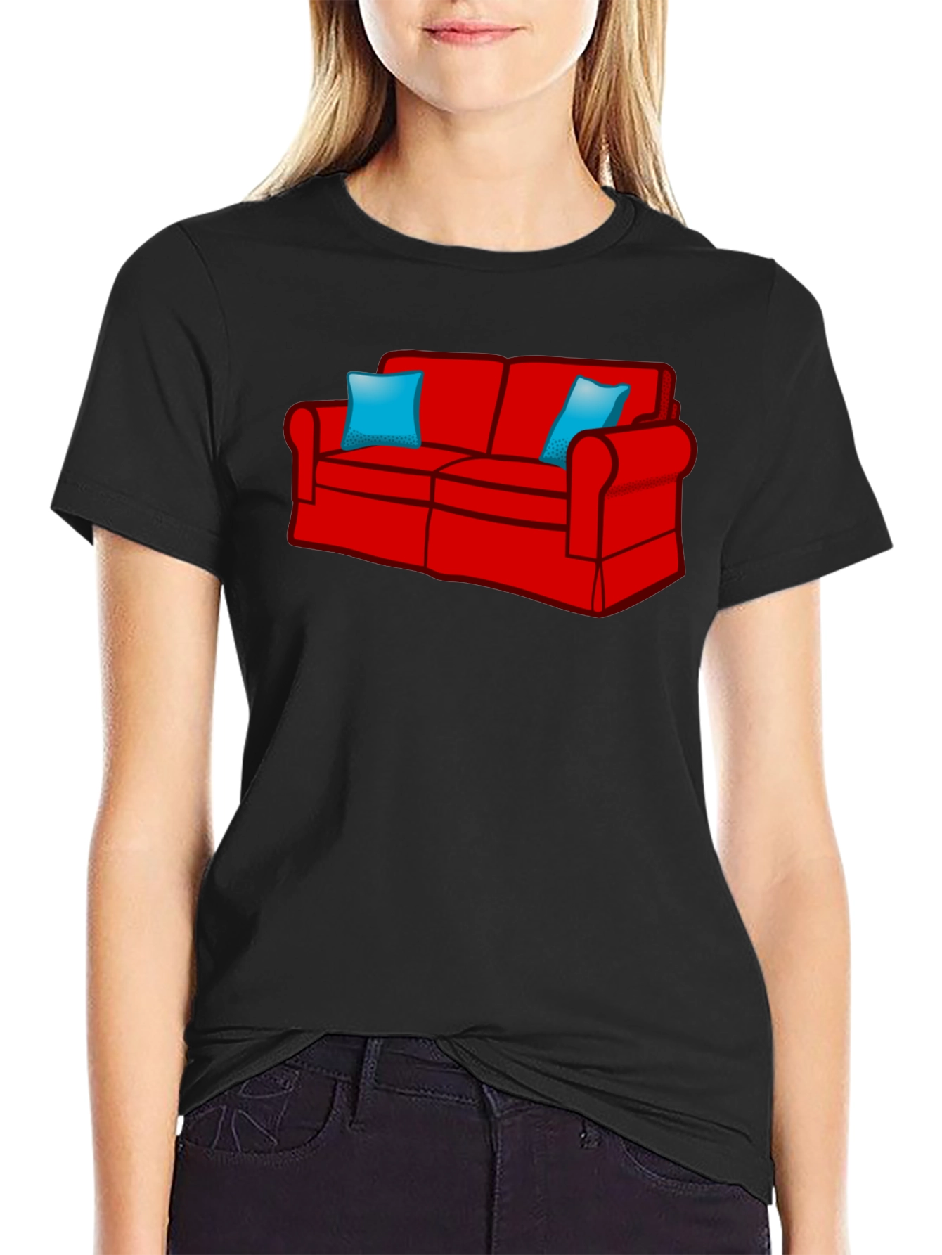 Couch Graphic T-Shirt - Relaxed Fit Black