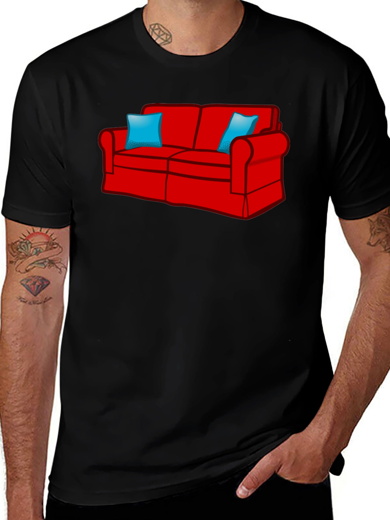 Couch Graphic T-Shirt - Relaxed Fit Black
