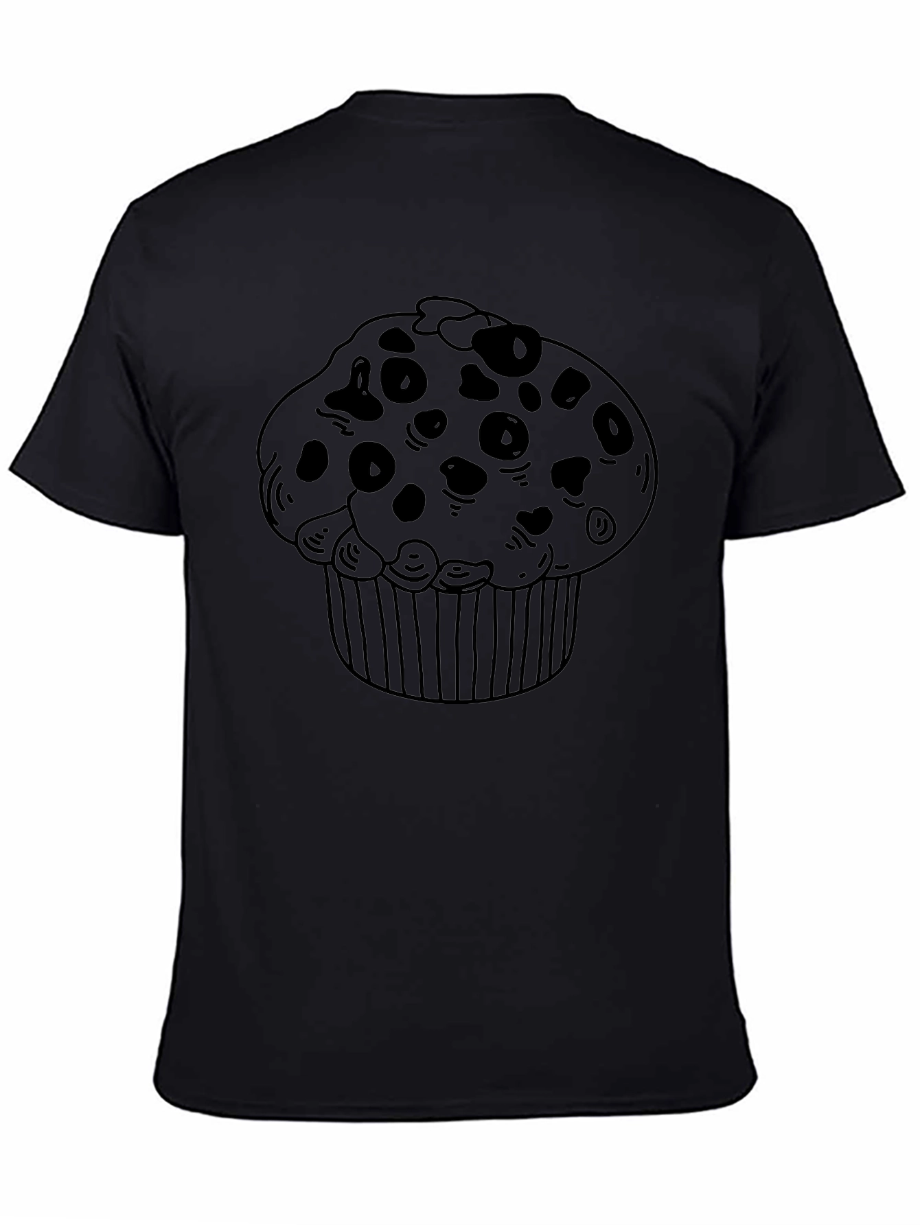 Muffin Graphic T-Shirt - Black Crew Neck Tee