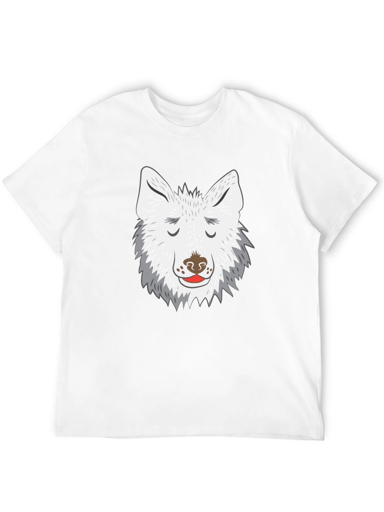 Wolf Face Graphic Tee - Black Cotton Blend