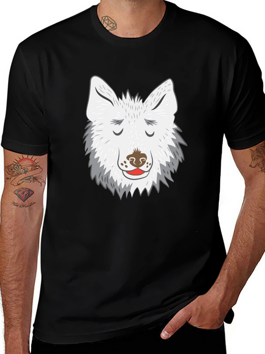 Wolf Face Graphic Tee - Black Cotton Blend