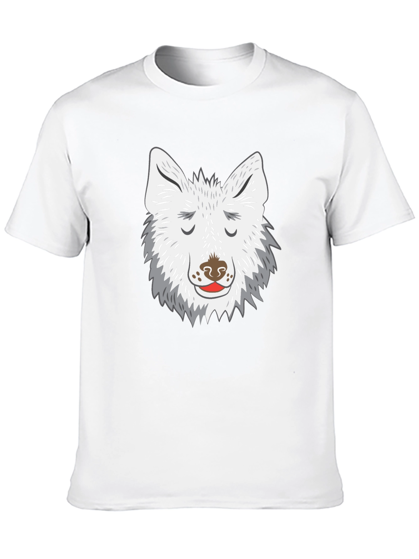 Wolf Face Graphic Tee - Black Cotton Blend