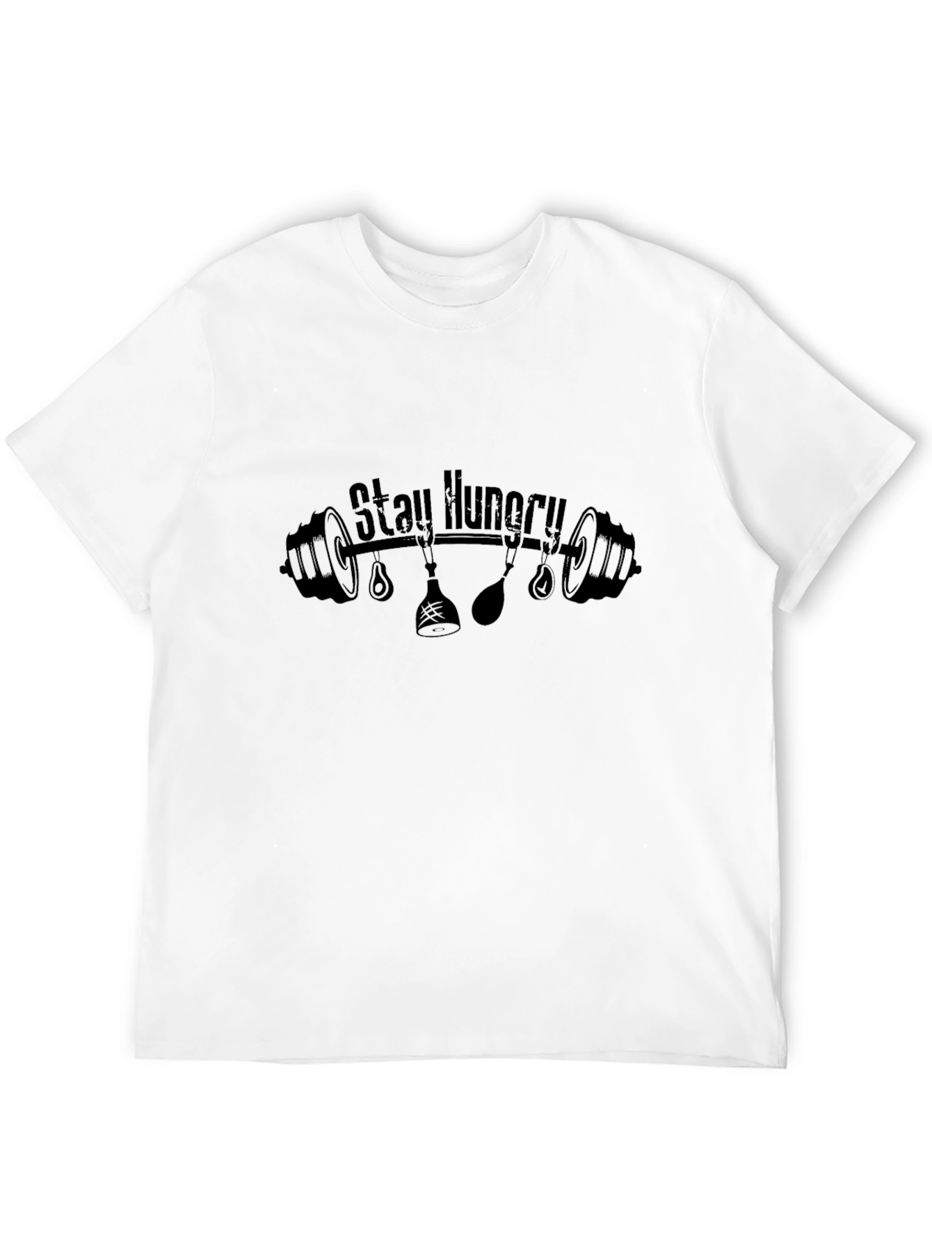 Stay Hungry Black T-Shirt - Gym & Food Lover