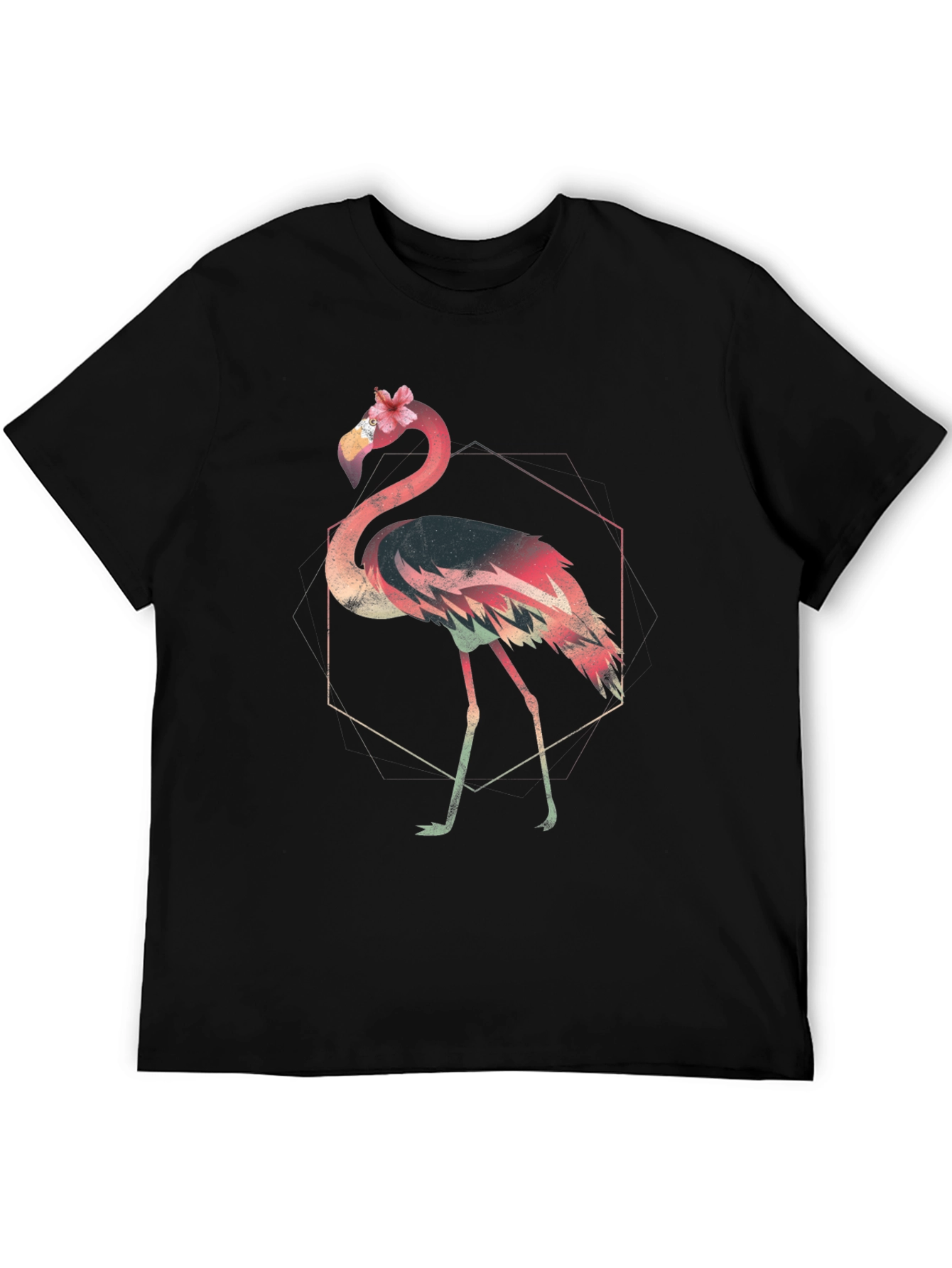 Geometric Flamingo Graphic Tee - Stylish & Unique