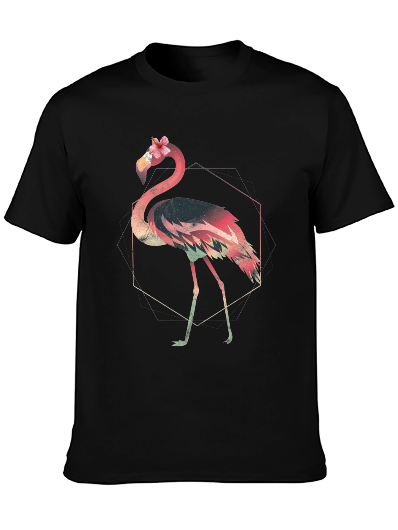 Geometric Flamingo Graphic Tee - Stylish & Unique