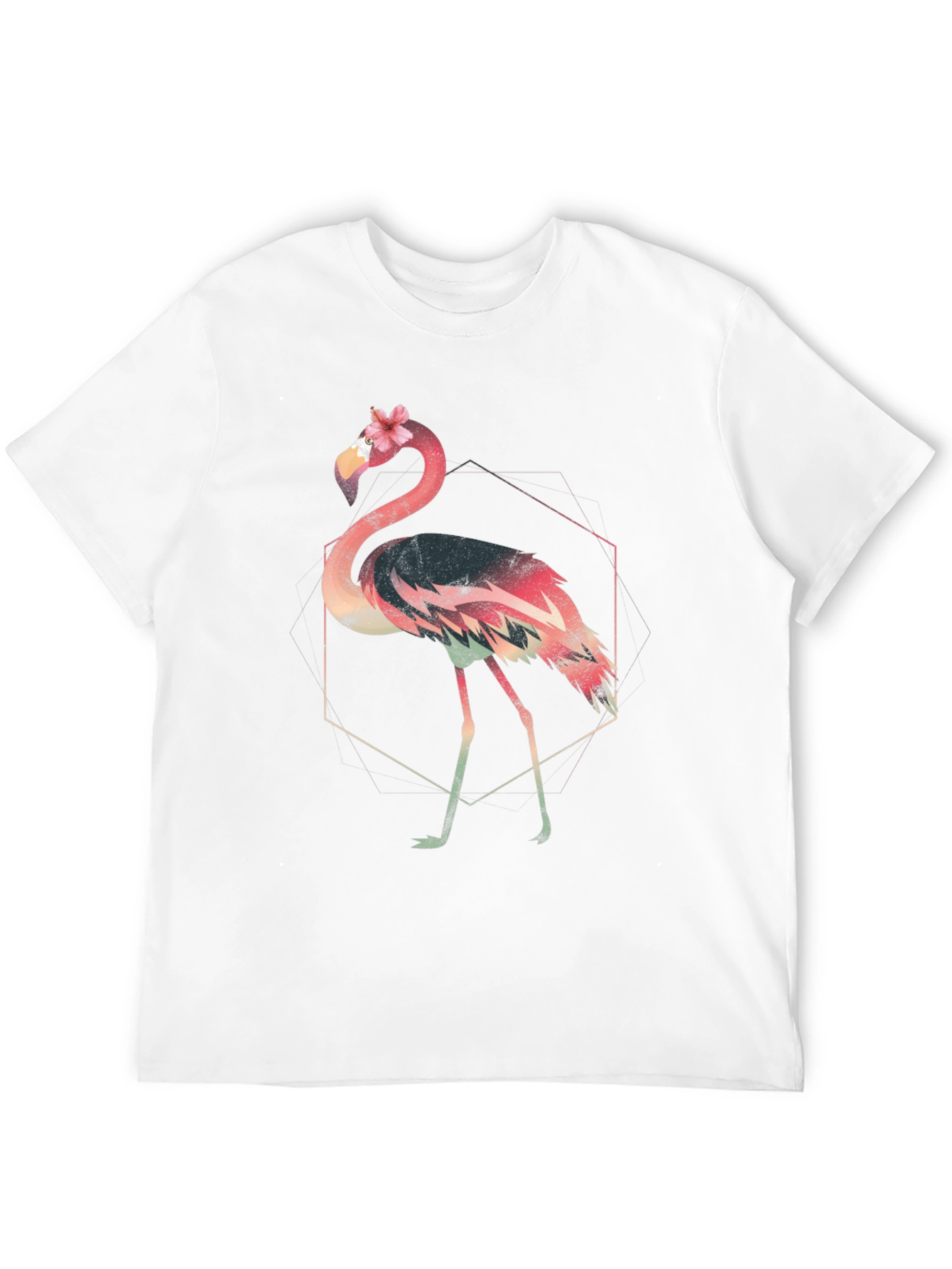 Geometric Flamingo Graphic Tee - Stylish & Unique