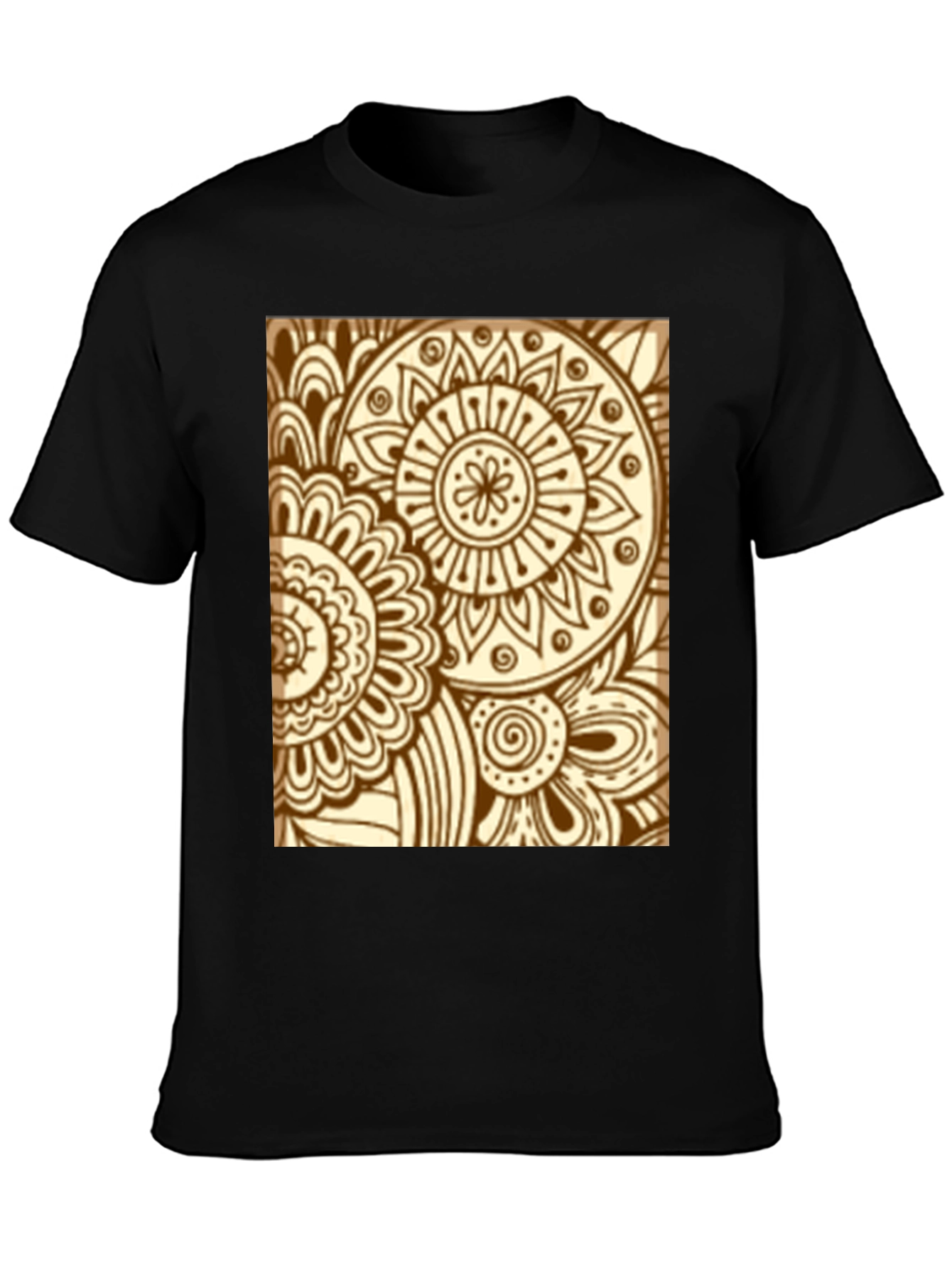 Henna Floral Black Tee