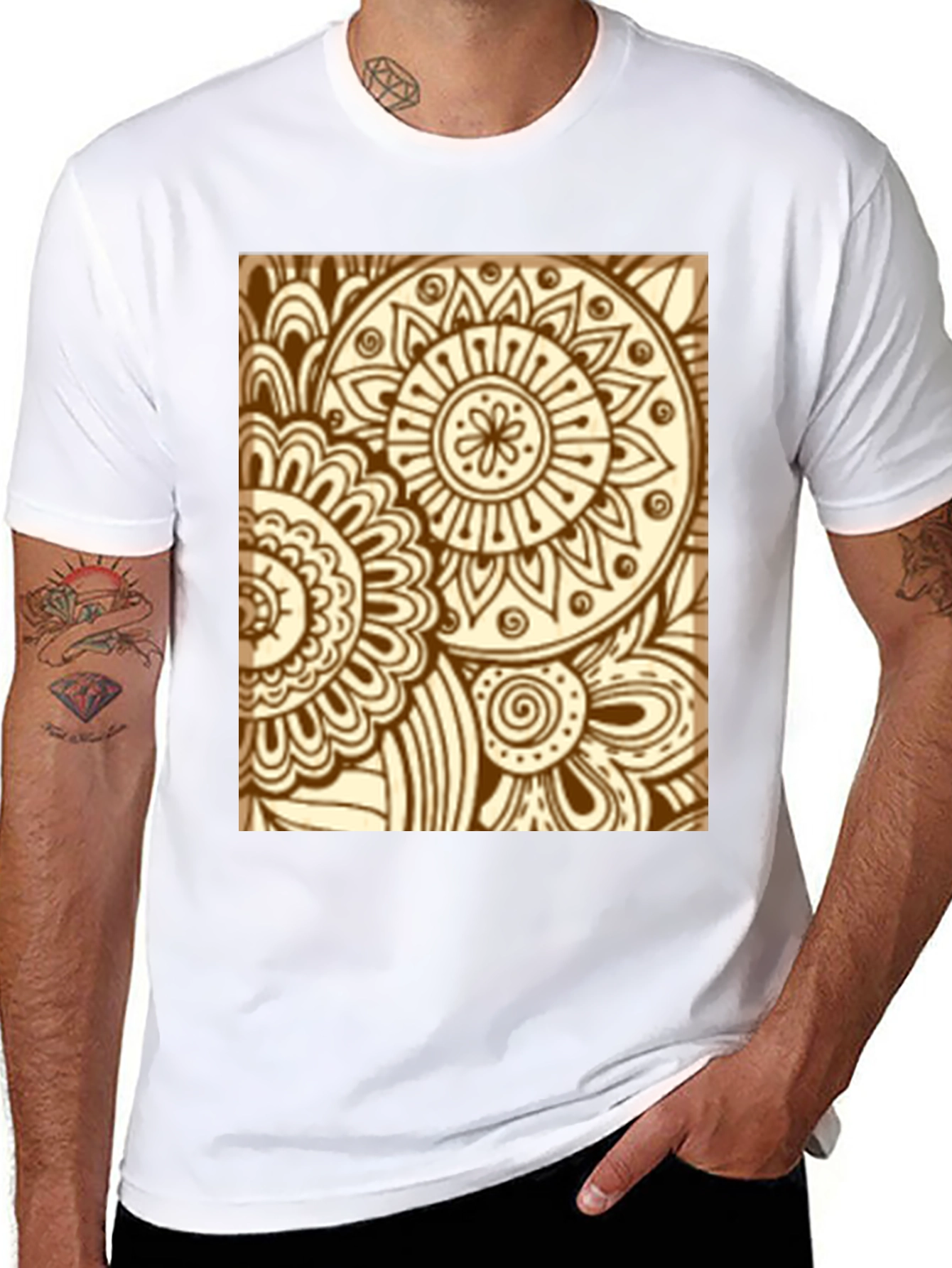 Henna Floral Black Tee