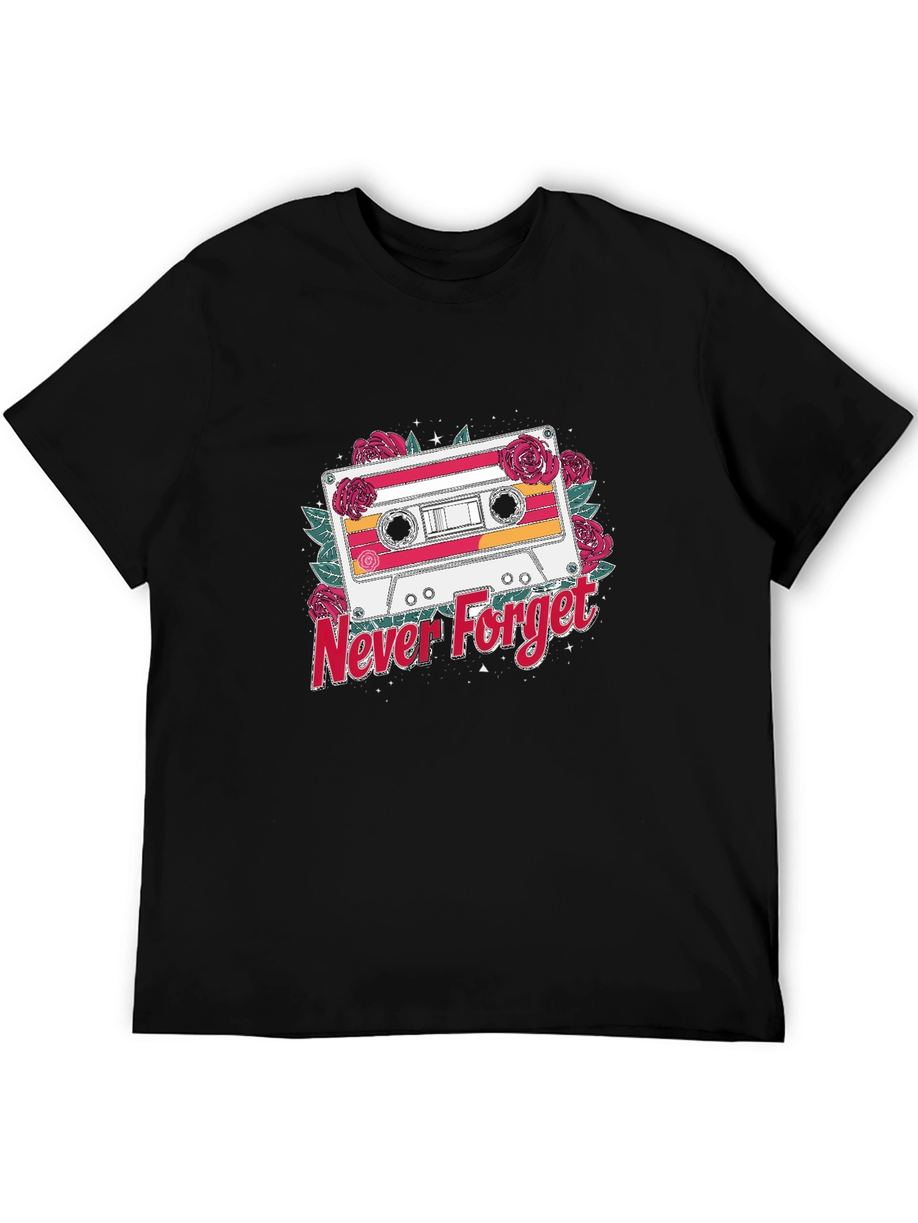 Retro Cassette Tape Never Forget Graphic T-Shirt