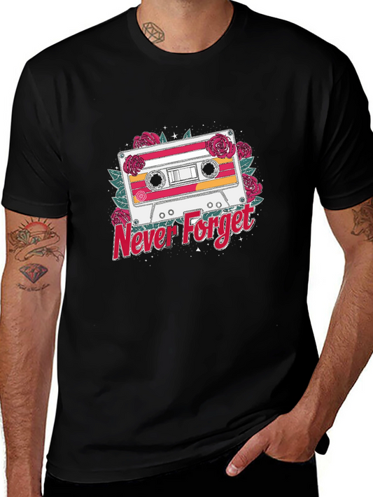 Retro Cassette Tape Never Forget Graphic T-Shirt