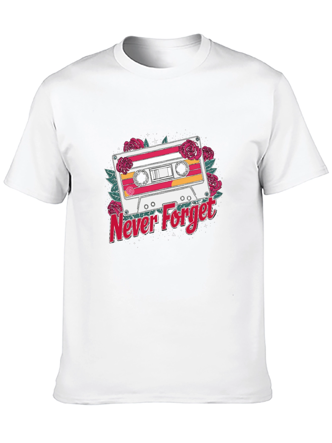 Retro Cassette Tape Never Forget Graphic T-Shirt