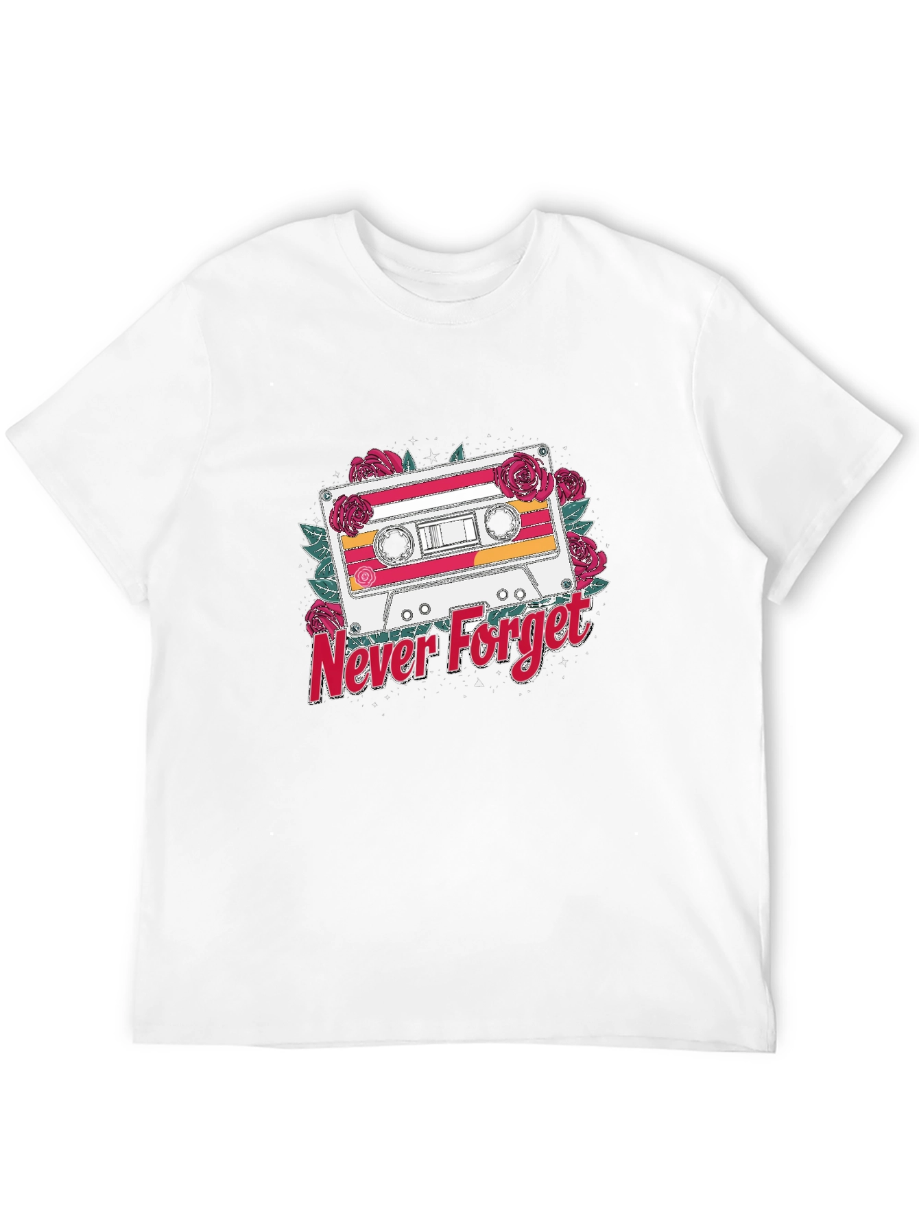 Retro Cassette Tape Never Forget Graphic T-Shirt