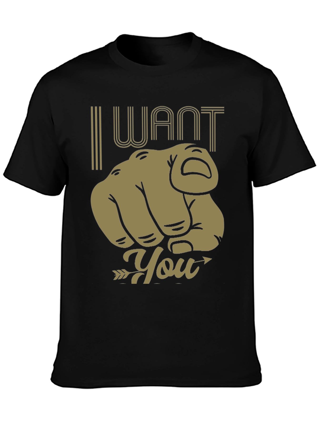 I Want You Graphic Print Tee - Black