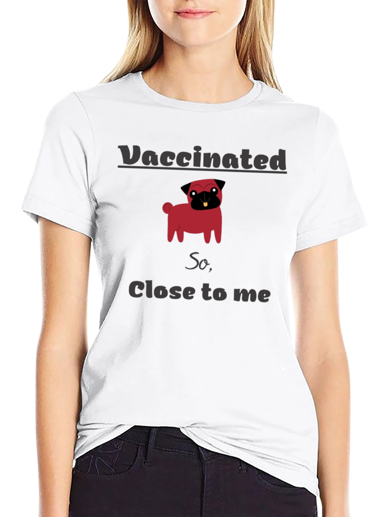 Vaccinated Pug Graphic T-Shirt