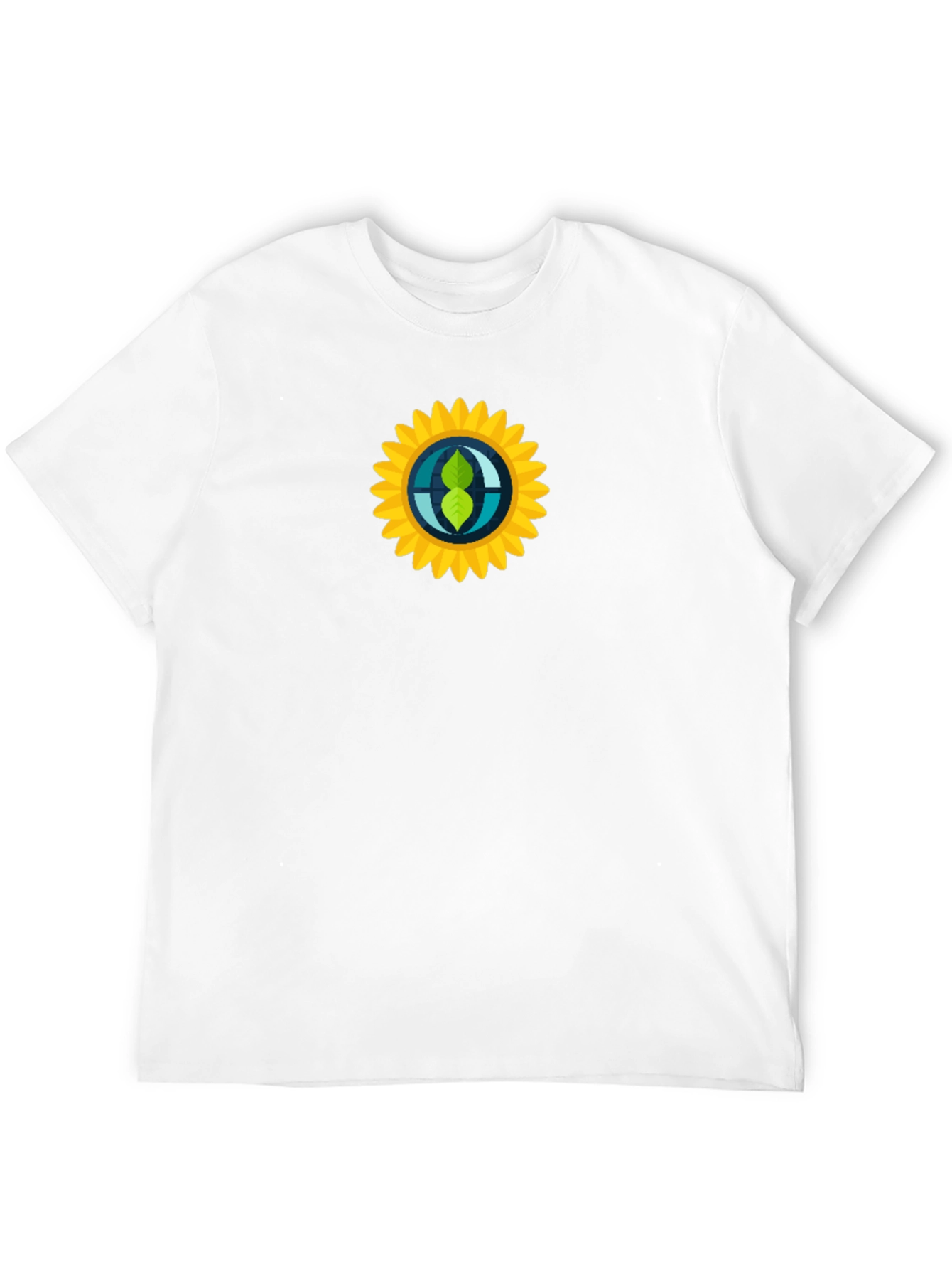 Black T-Shirt with Sunflower Graphic Print