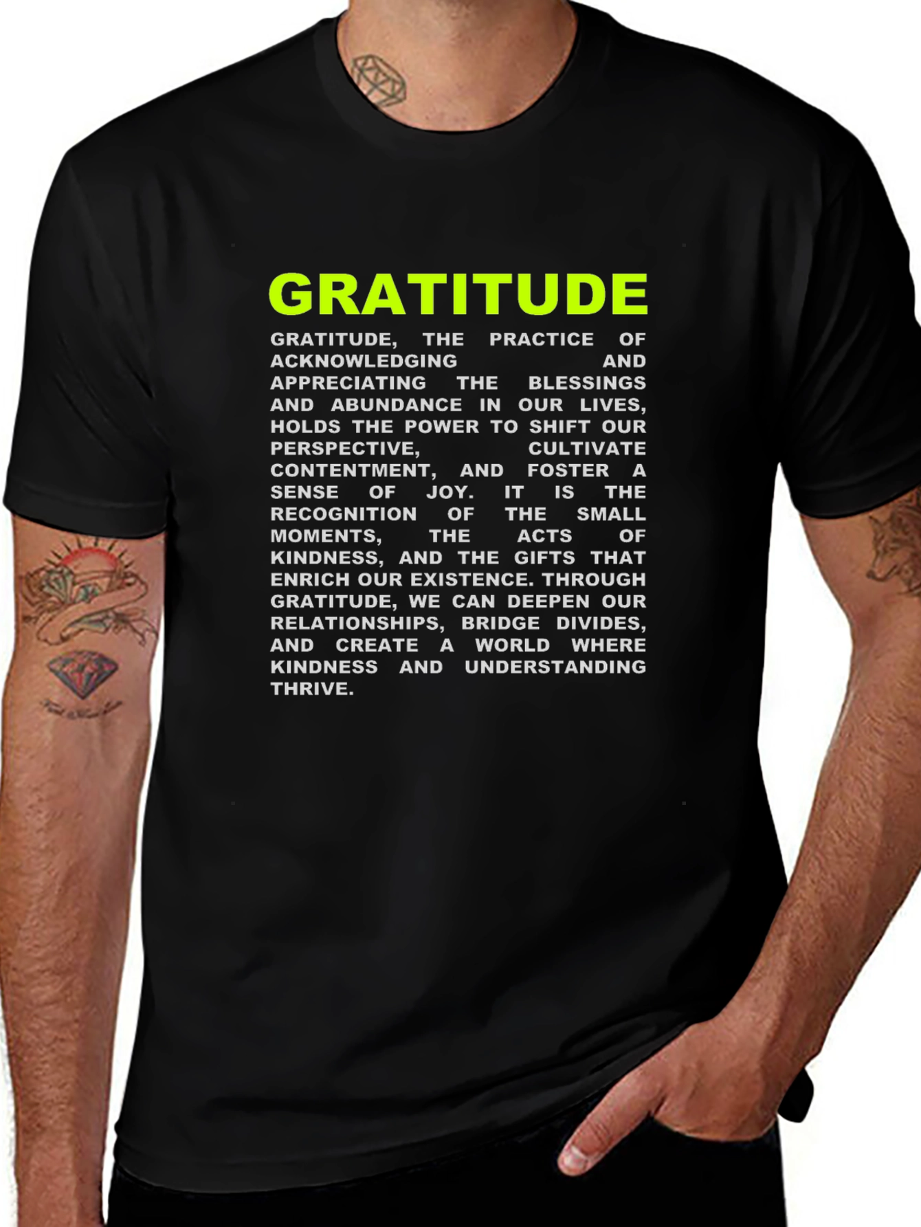Gratitude Graphic Tee - Inspiring Positive Vibes