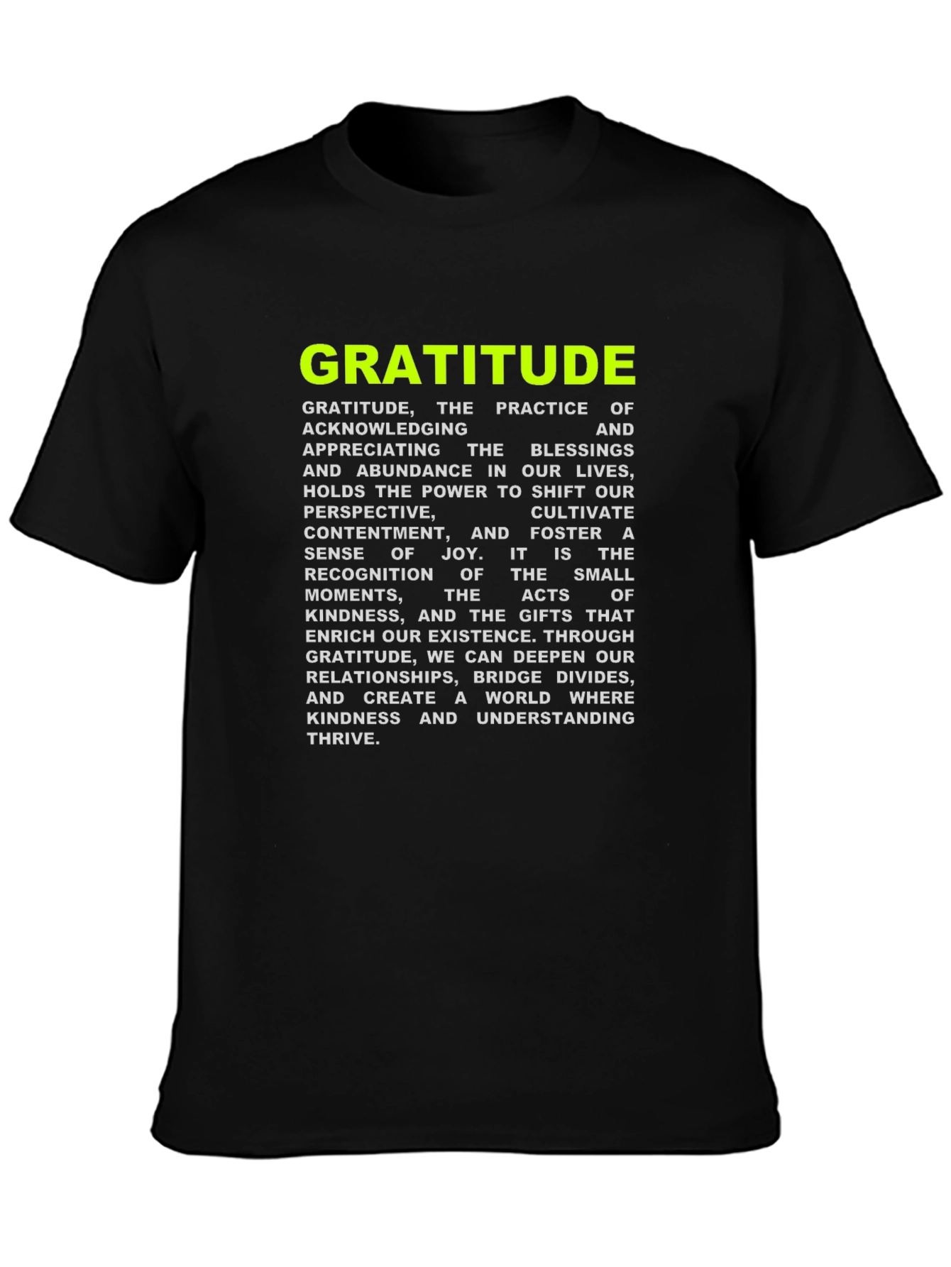 Gratitude Graphic Tee - Inspiring Positive Vibes