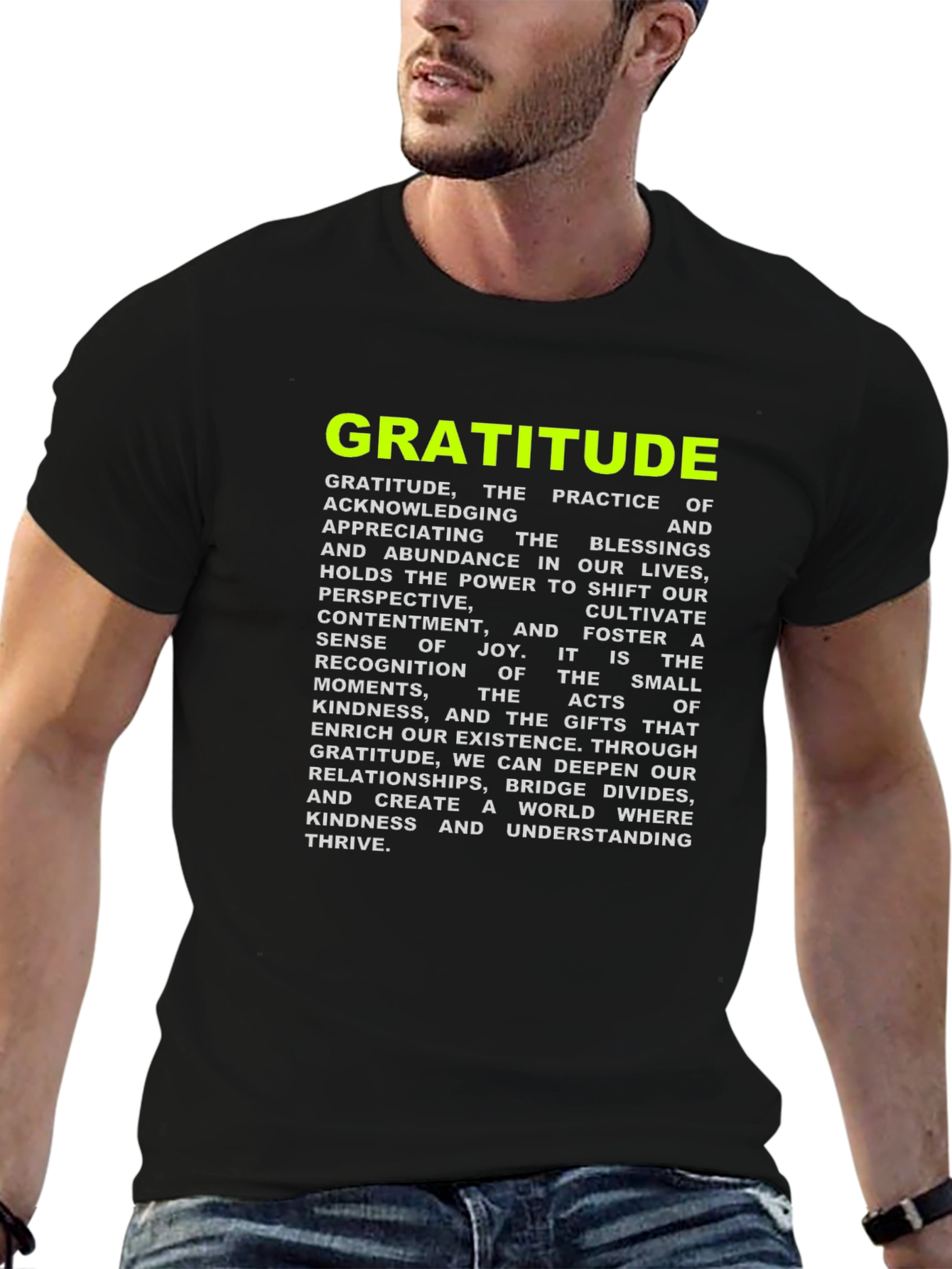 Gratitude Graphic Tee - Inspiring Positive Vibes