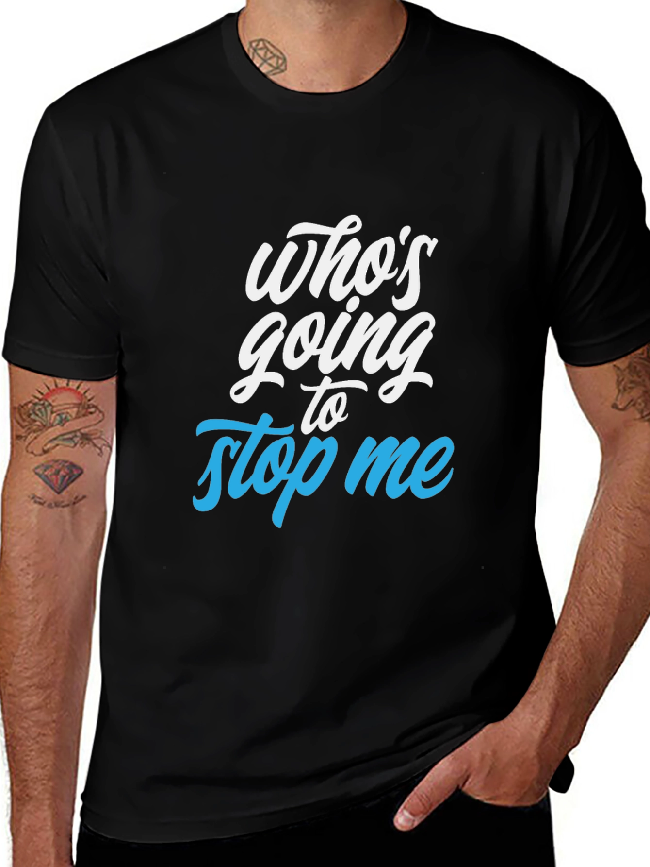 Whos Going to Stop Me Black Graphic Tee