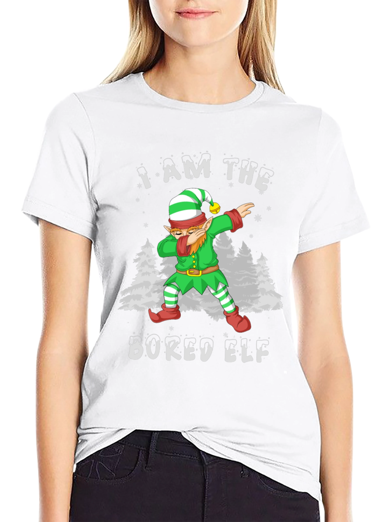 Bored Elf Dabbing Christmas T-Shirt