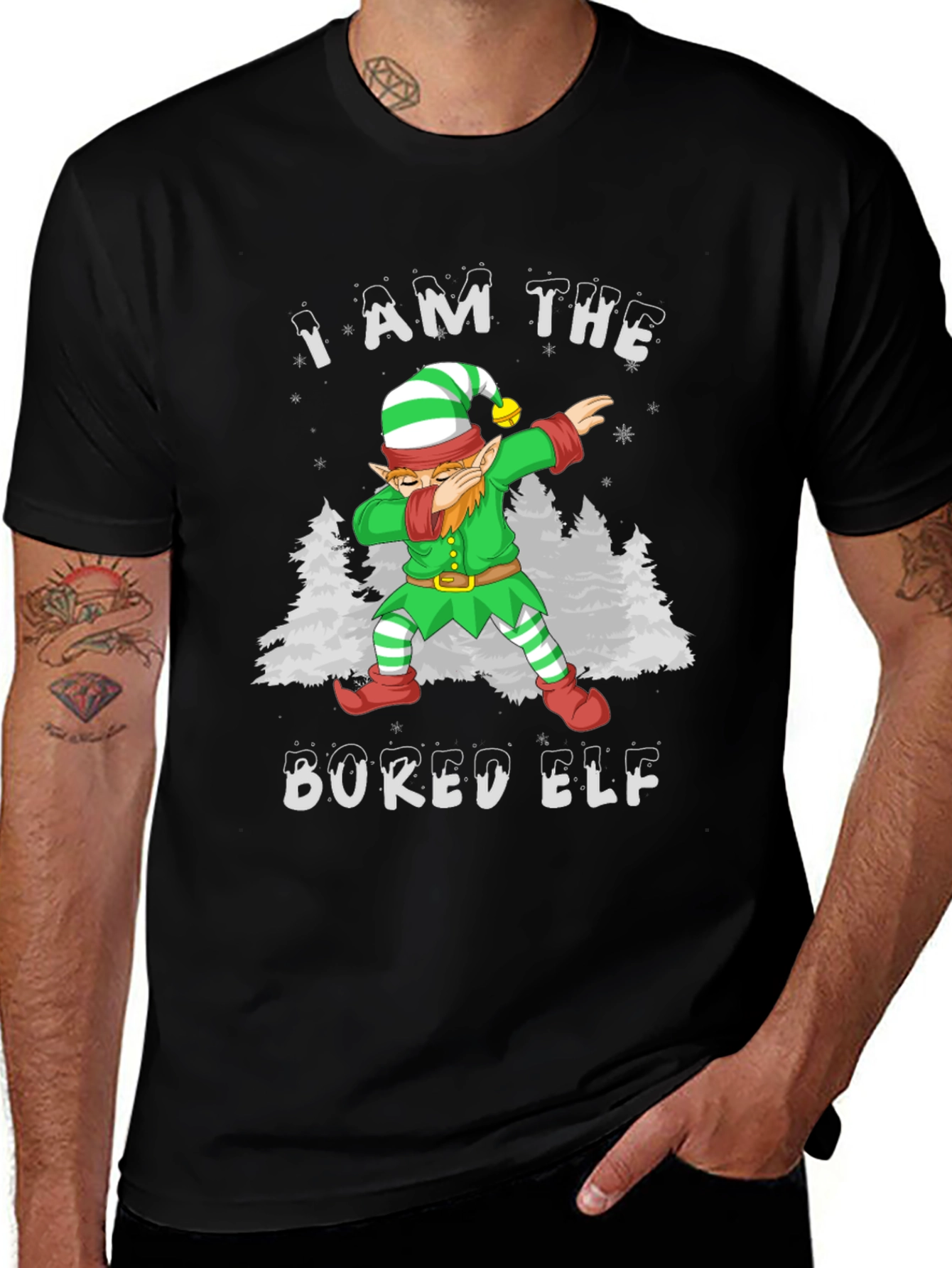 Bored Elf Dabbing Christmas T-Shirt