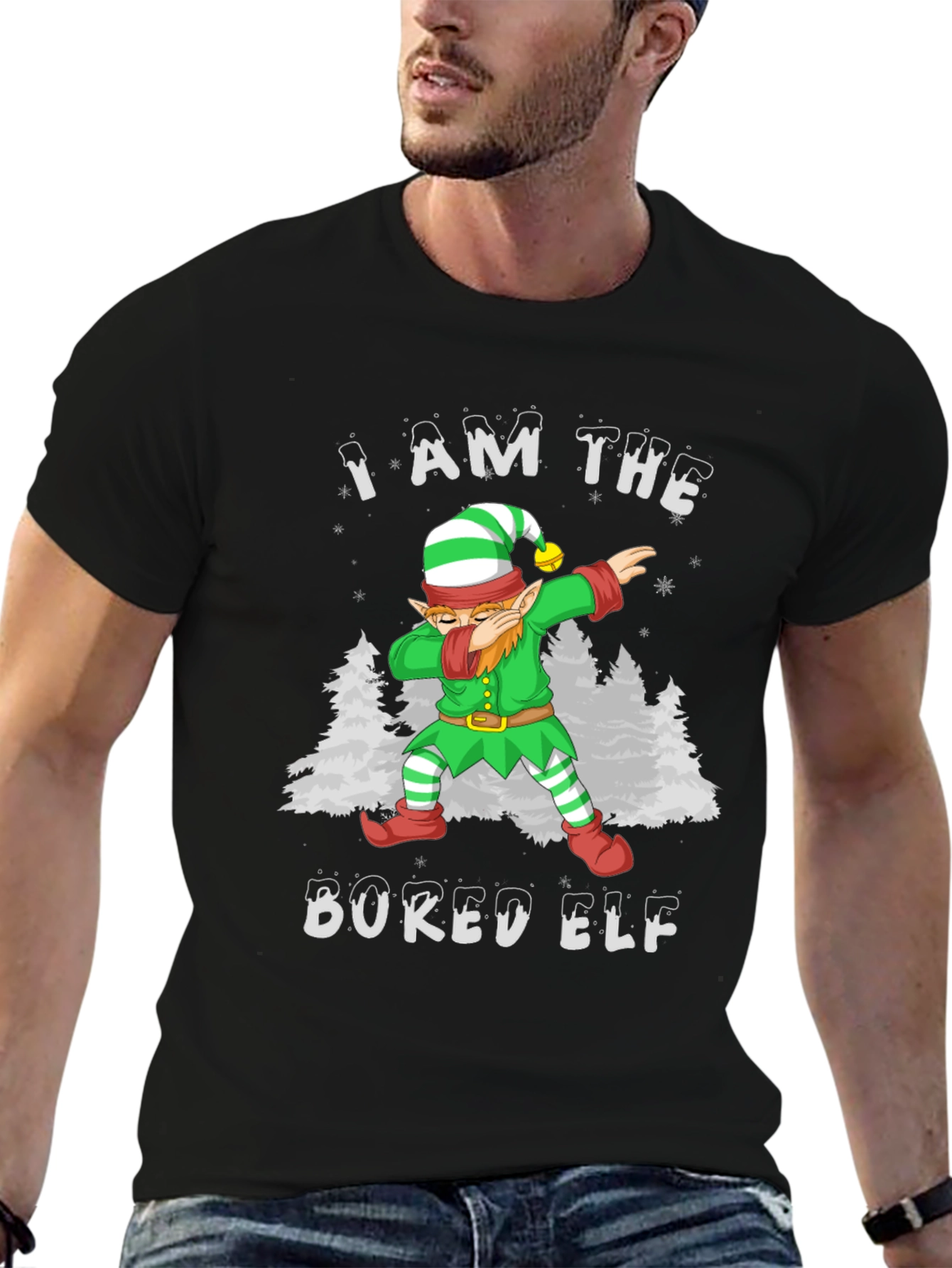 Bored Elf Dabbing Christmas T-Shirt