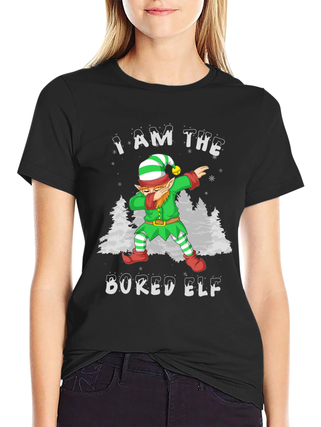 Bored Elf Dabbing Christmas T-Shirt