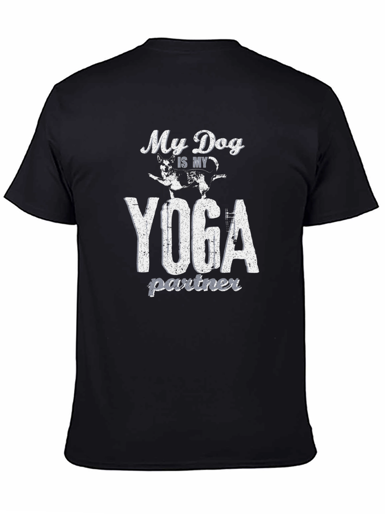 My Dog is My Yoga Partner Black T-Shirt