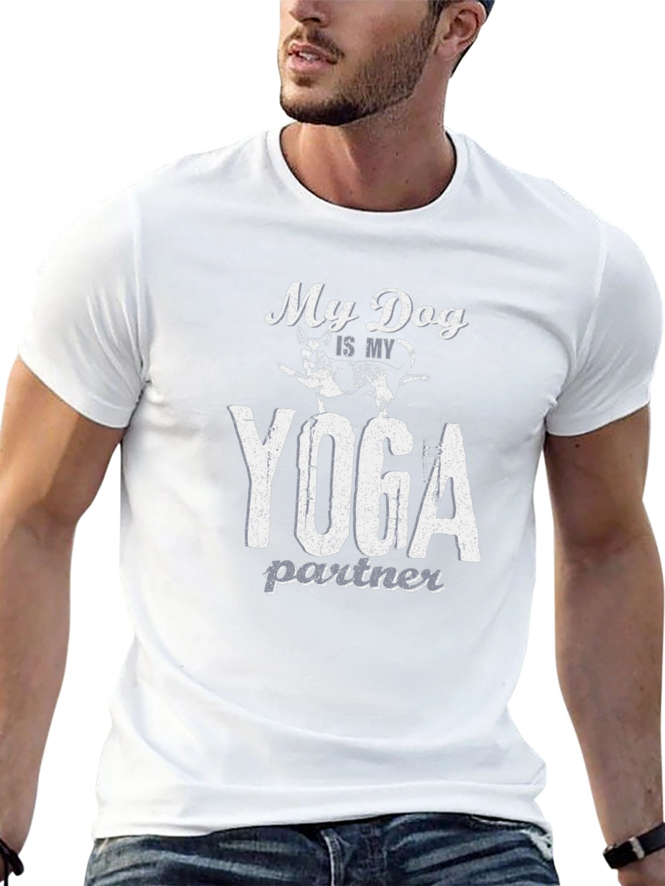 My Dog is My Yoga Partner Black T-Shirt