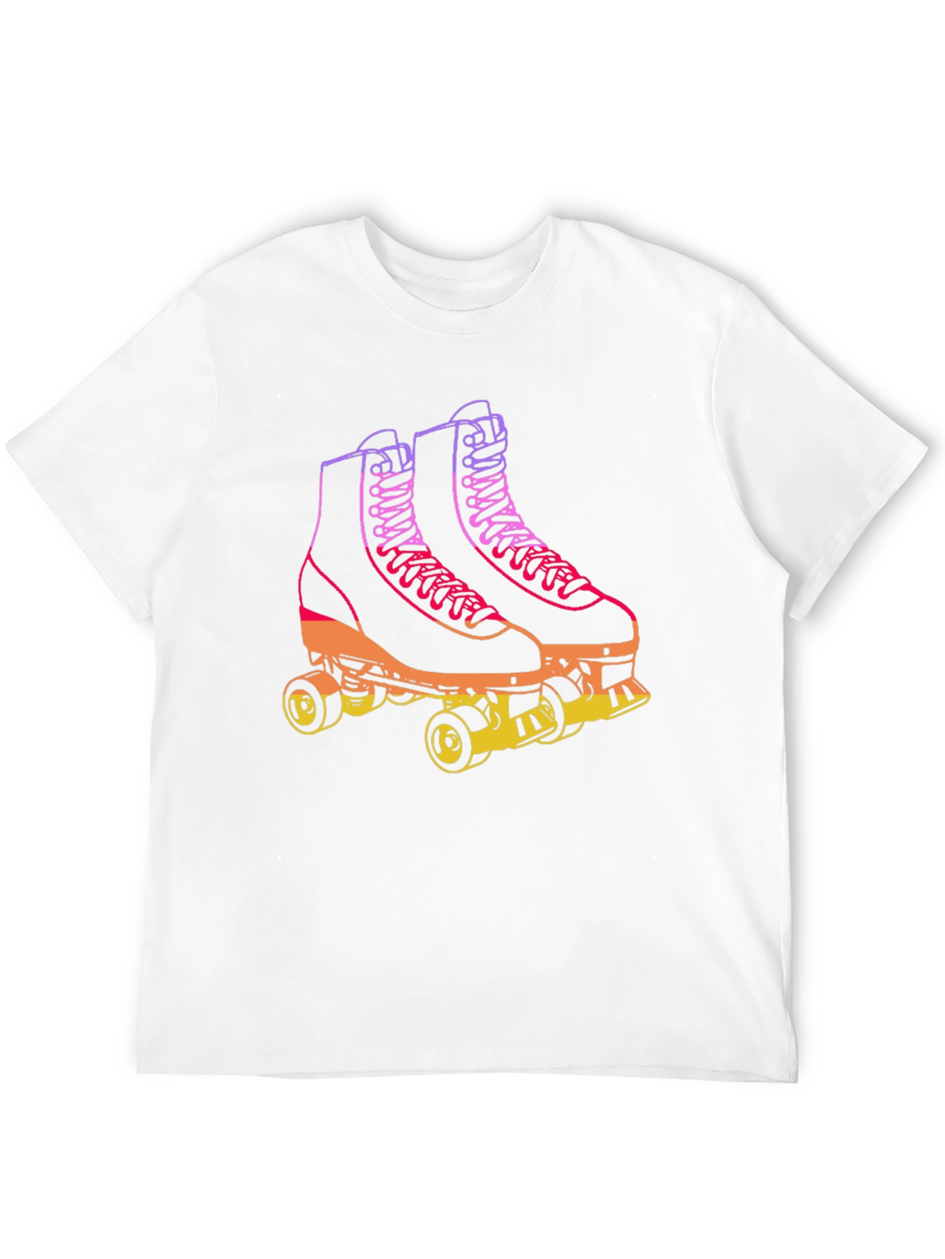 Retro Roller Skate Graphic Tee - Black Cotton Blend