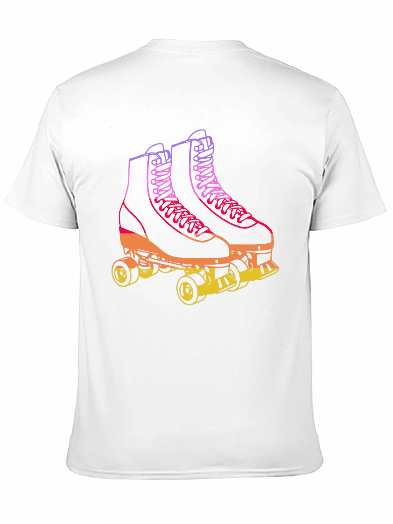 Retro Roller Skate Graphic Tee - Black Cotton Blend