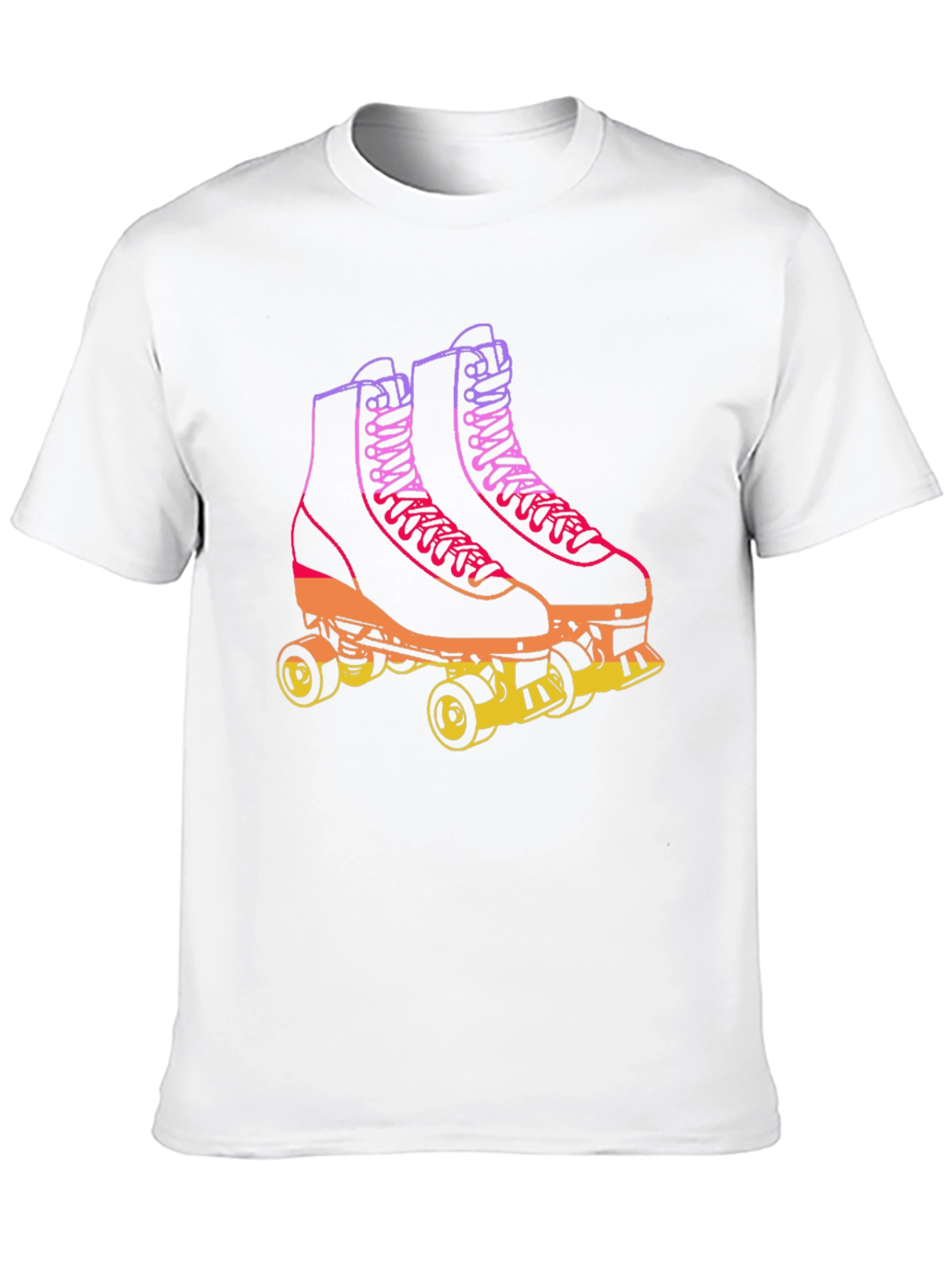 Retro Roller Skate Graphic Tee - Black Cotton Blend