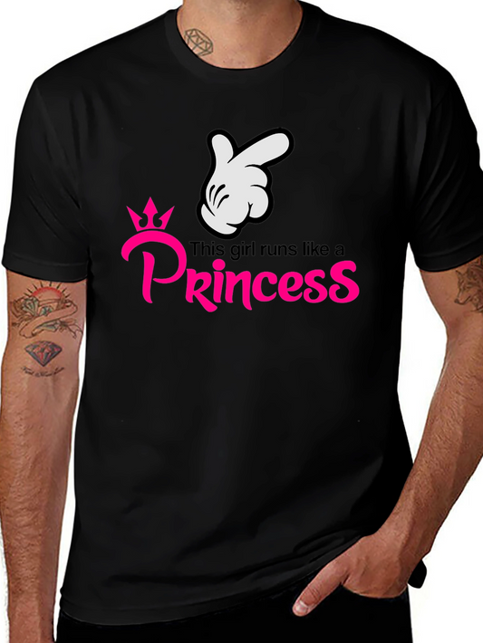 Girls Runs Like a Princess Black T-Shirt