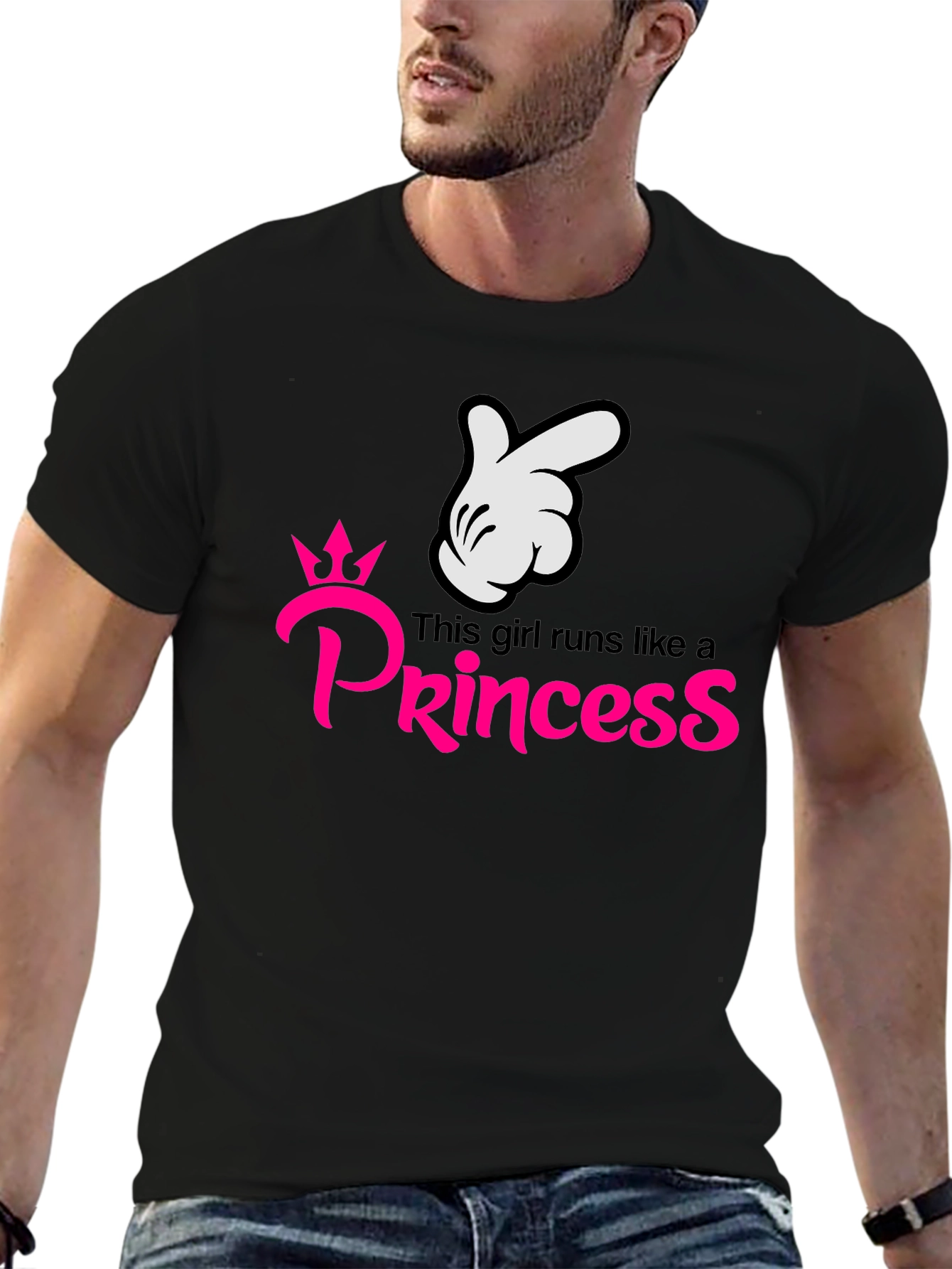 Girls Runs Like a Princess Black T-Shirt