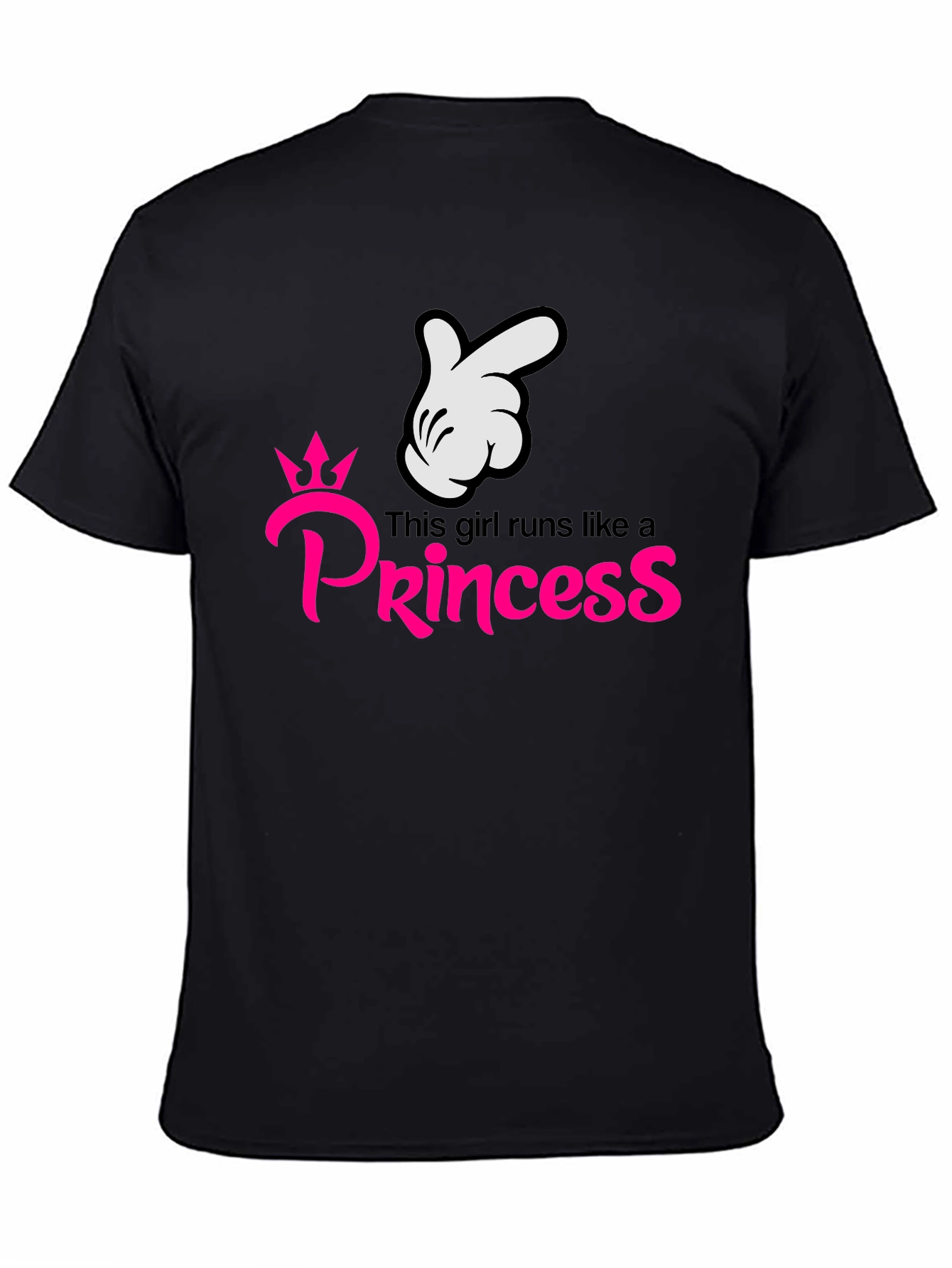 Girls Runs Like a Princess Black T-Shirt