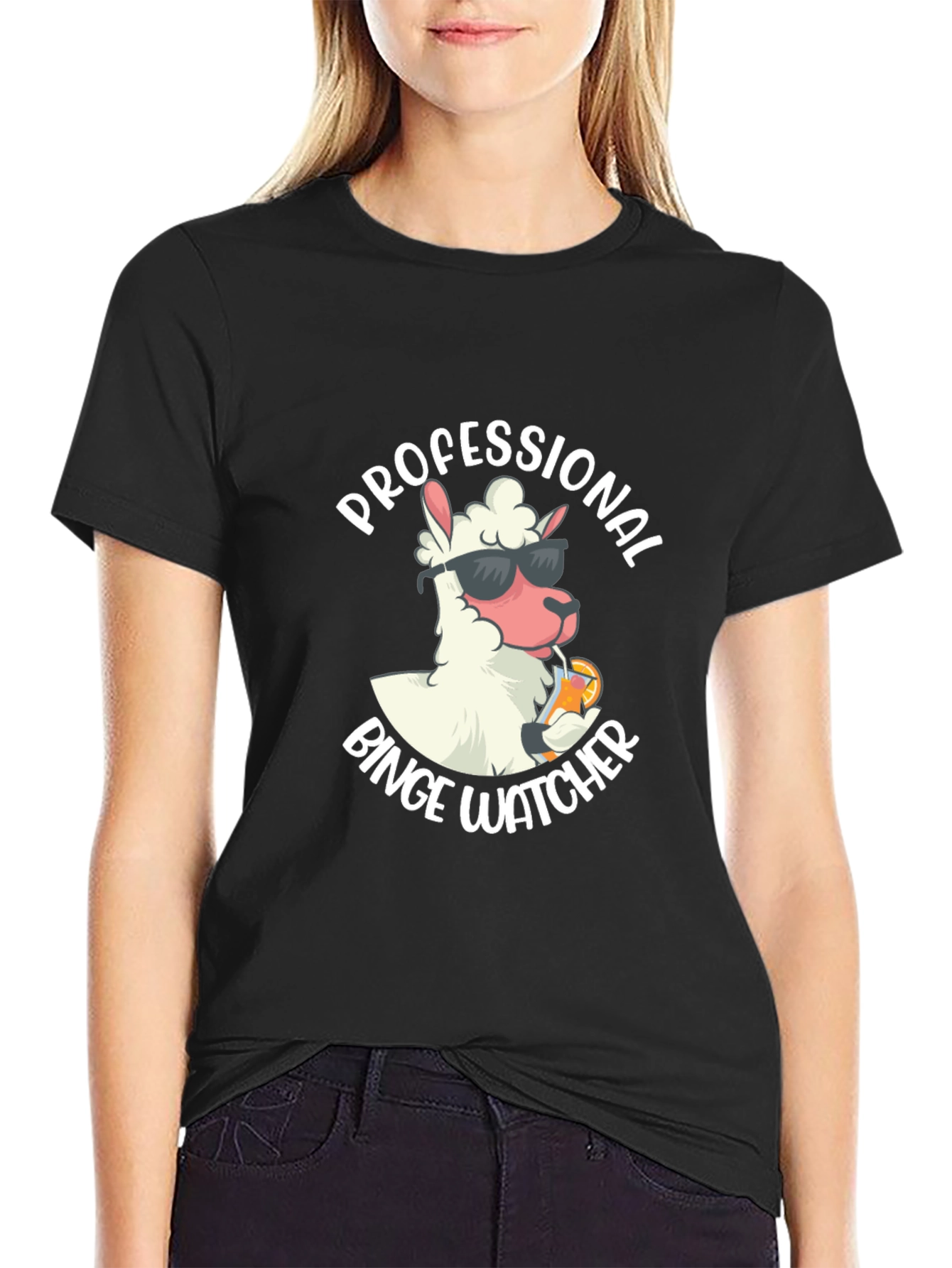 Professional Binge Watcher Llama T-Shirt