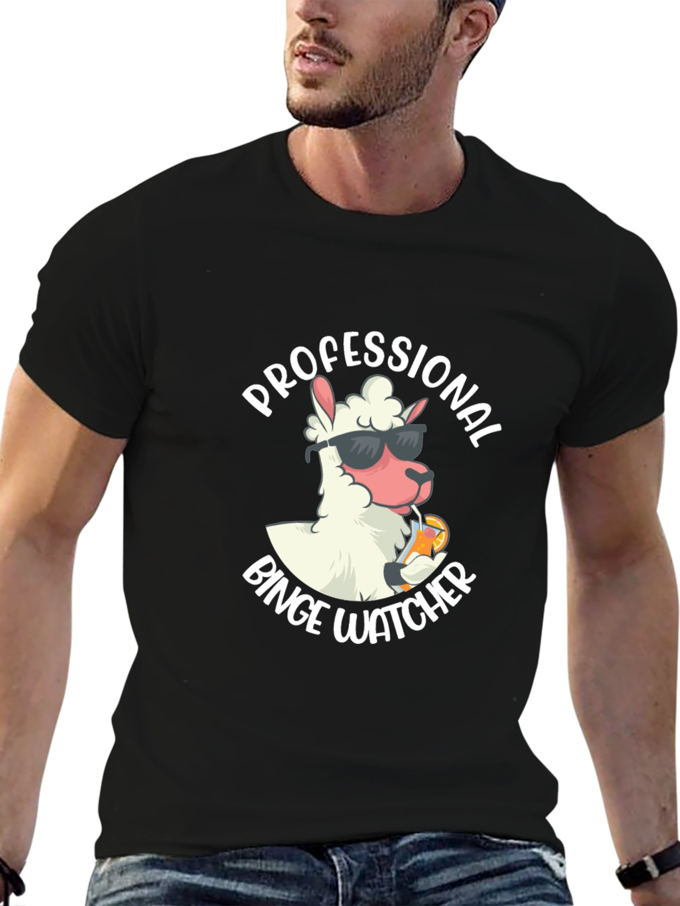 Professional Binge Watcher Llama T-Shirt