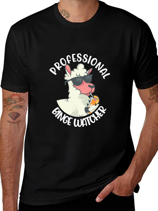 Professional Binge Watcher Llama T-Shirt