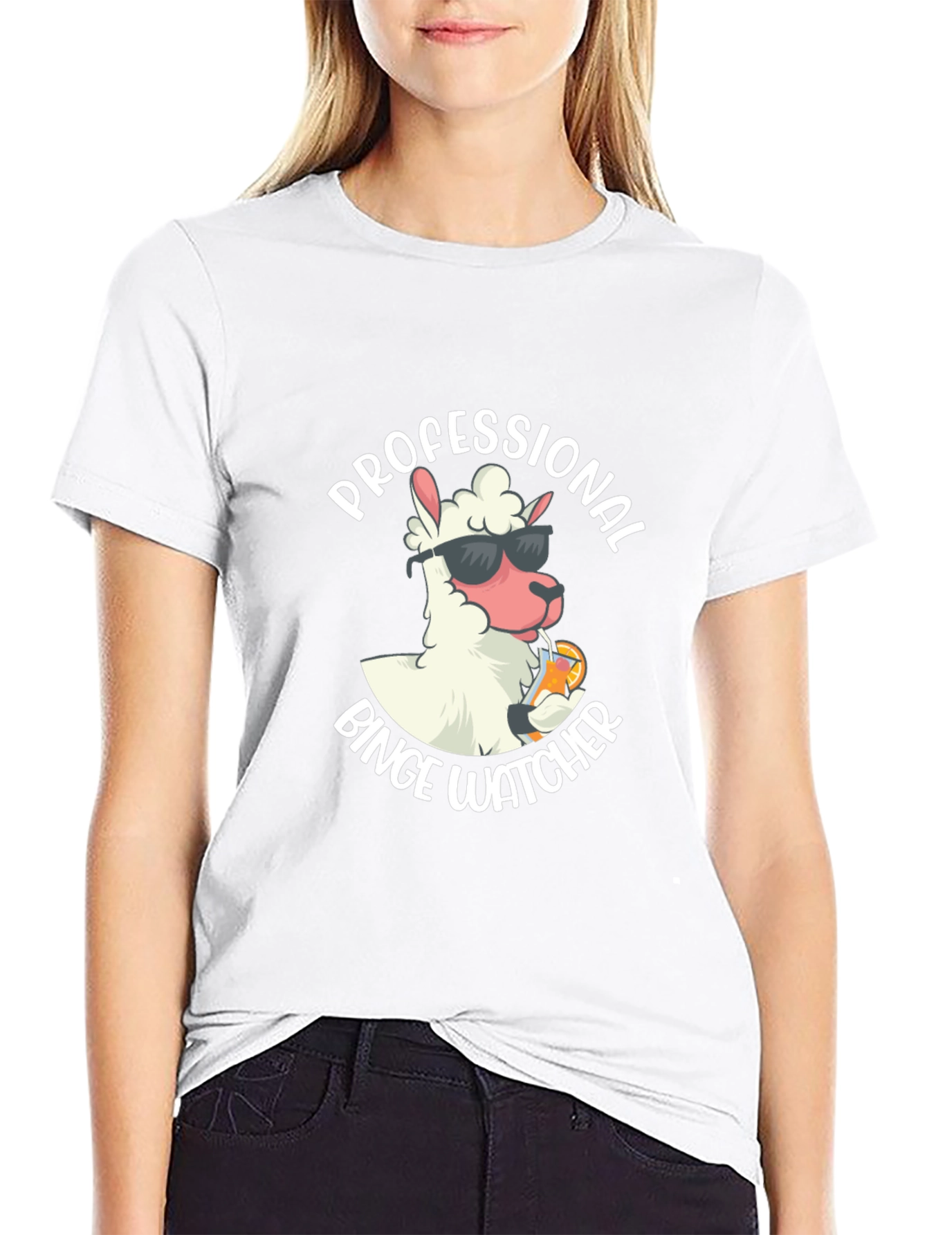Professional Binge Watcher Llama T-Shirt