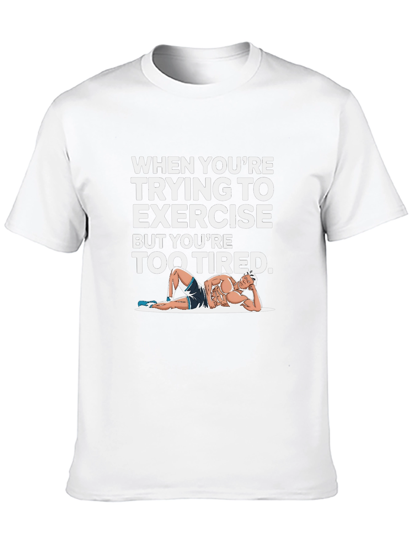 Funny Exercise Tired Black T-Shirt