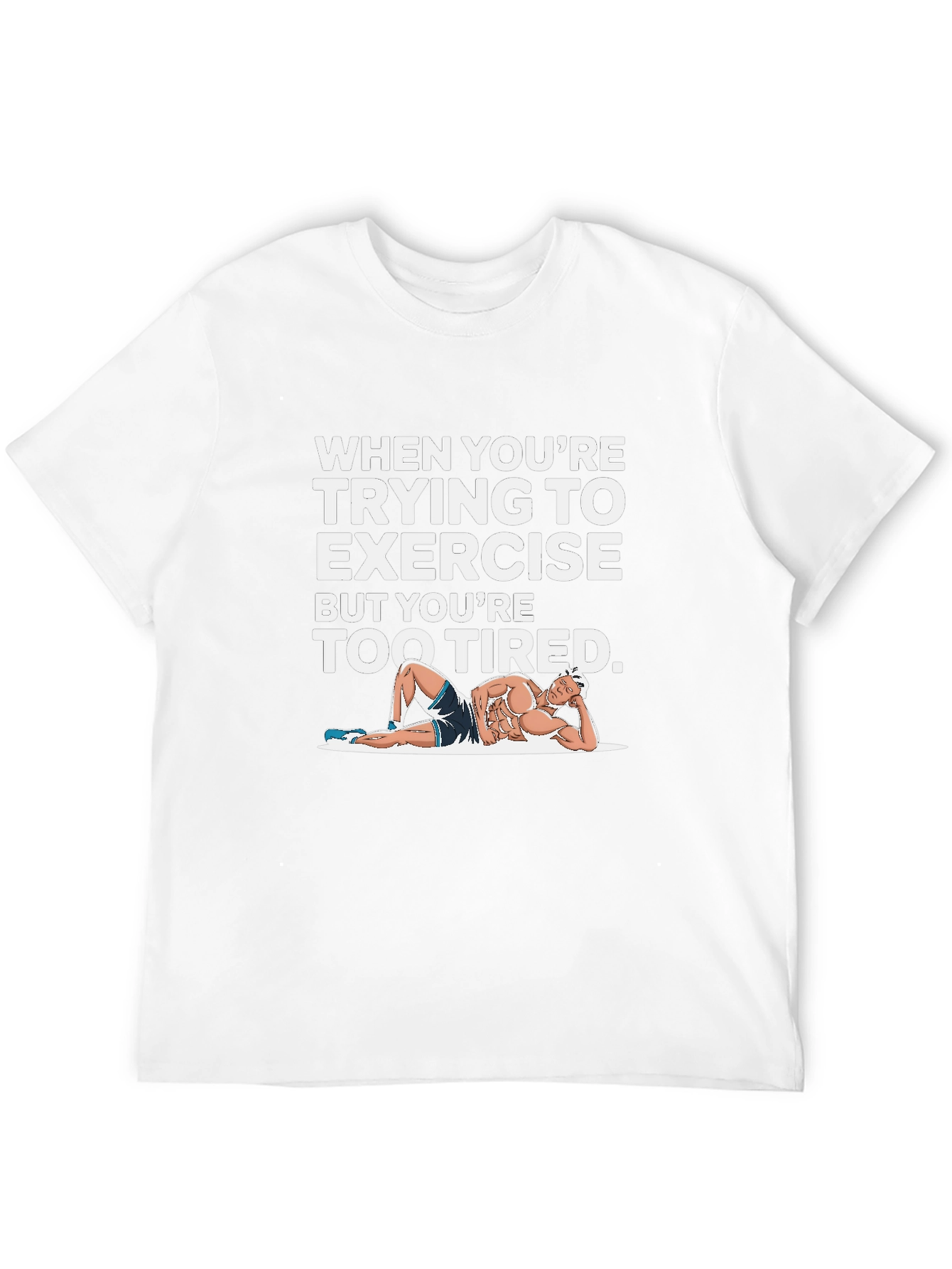 Funny Exercise Tired Black T-Shirt