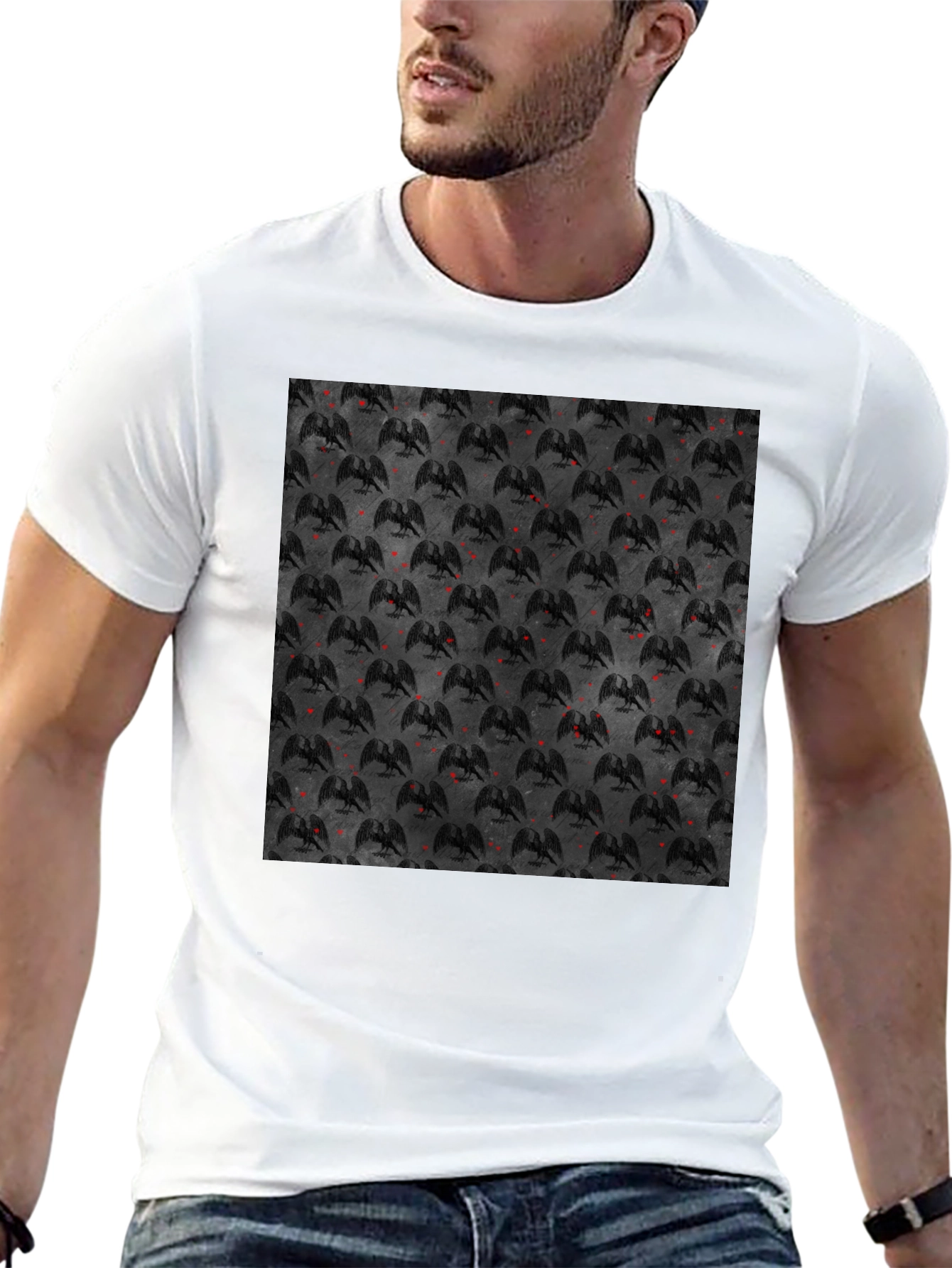 Black Graphic Tee - Gothic Dragon Design