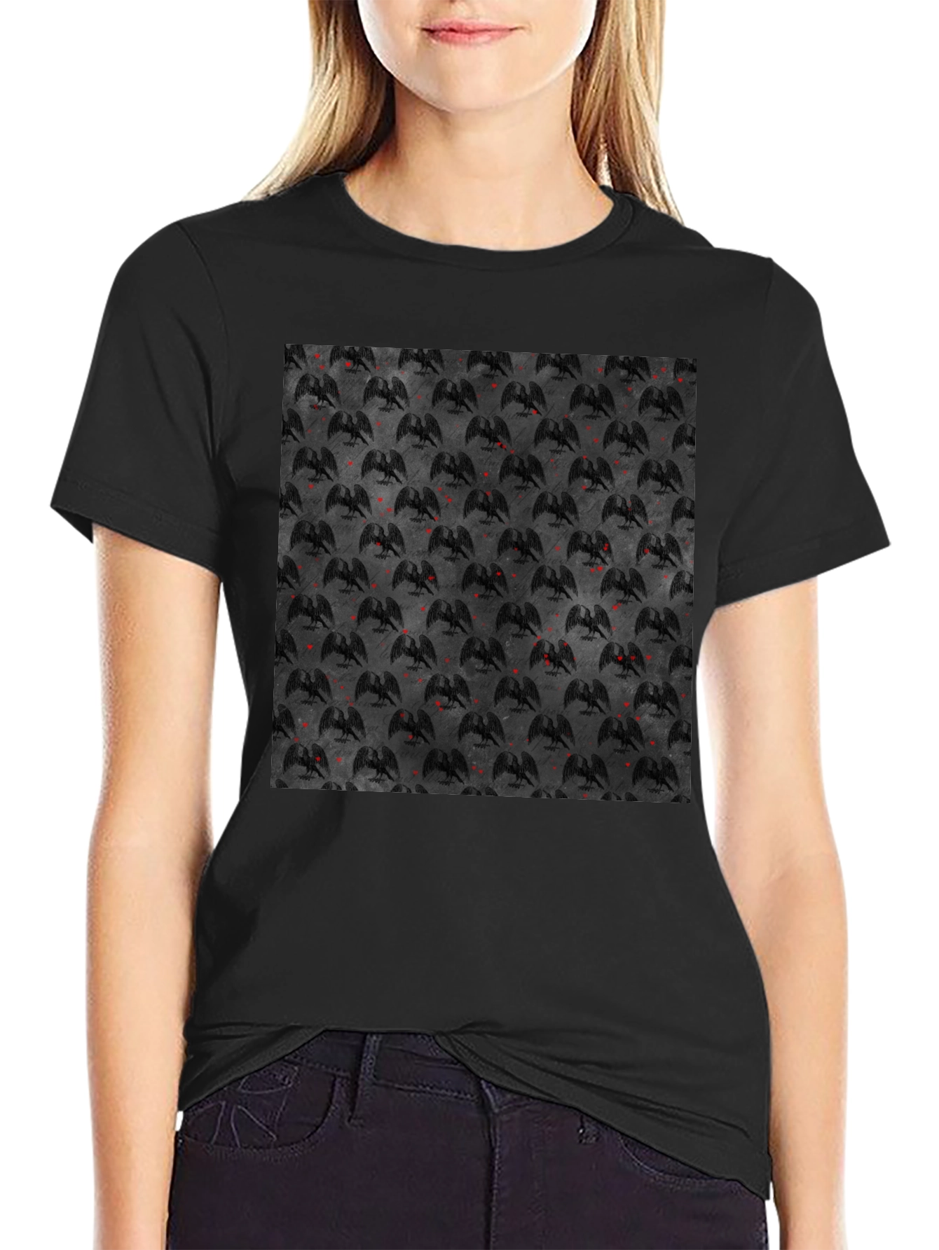 Black Graphic Tee - Gothic Dragon Design