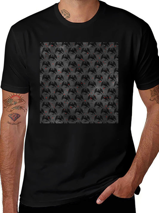 Black Graphic Tee - Gothic Dragon Design